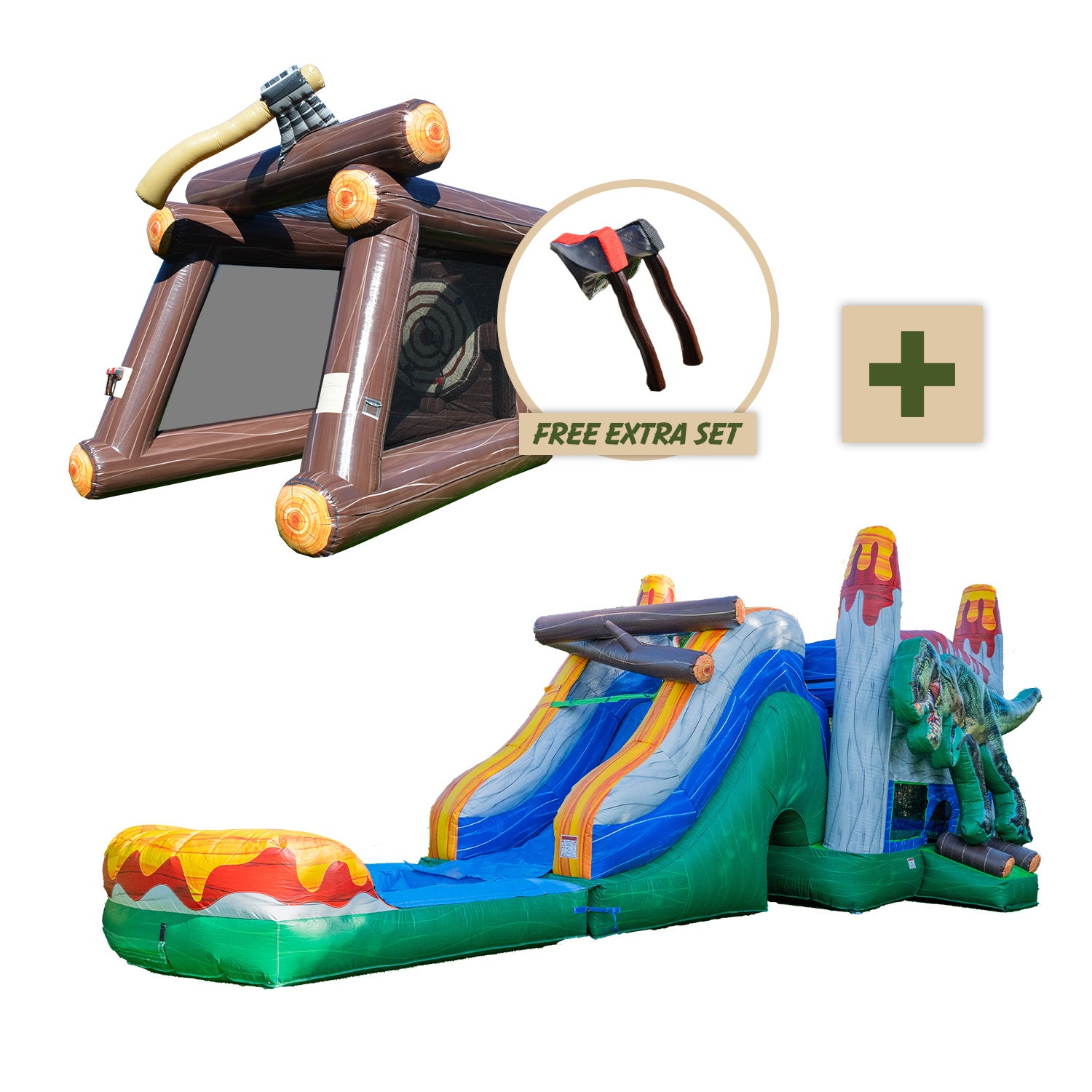 XJUMP Bundles Dinosaur Hunting castello gonfiabile con scivolo