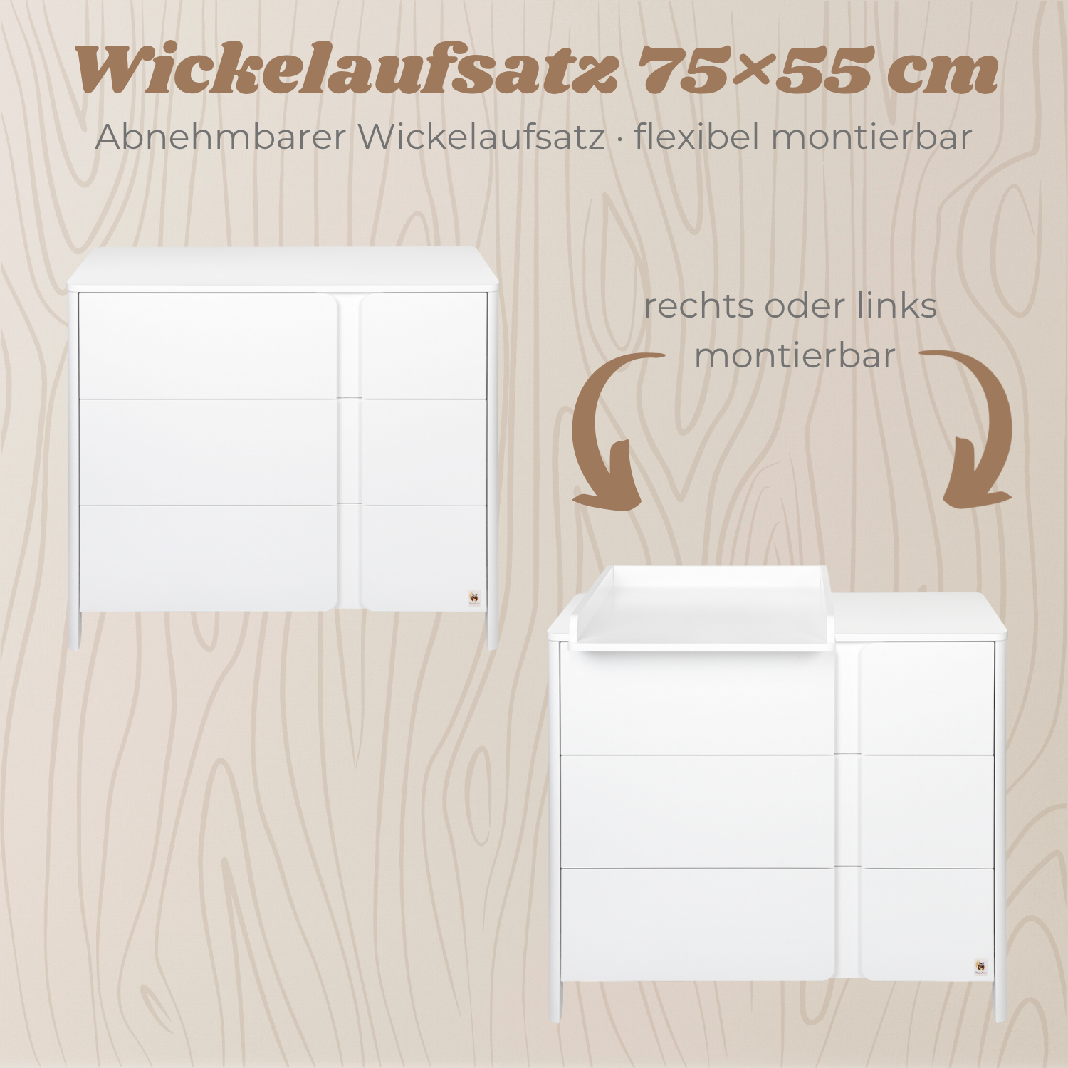 Lionherz YappyClassic Mini fasciatoio cassettiera 105x54x91 3 cassetti