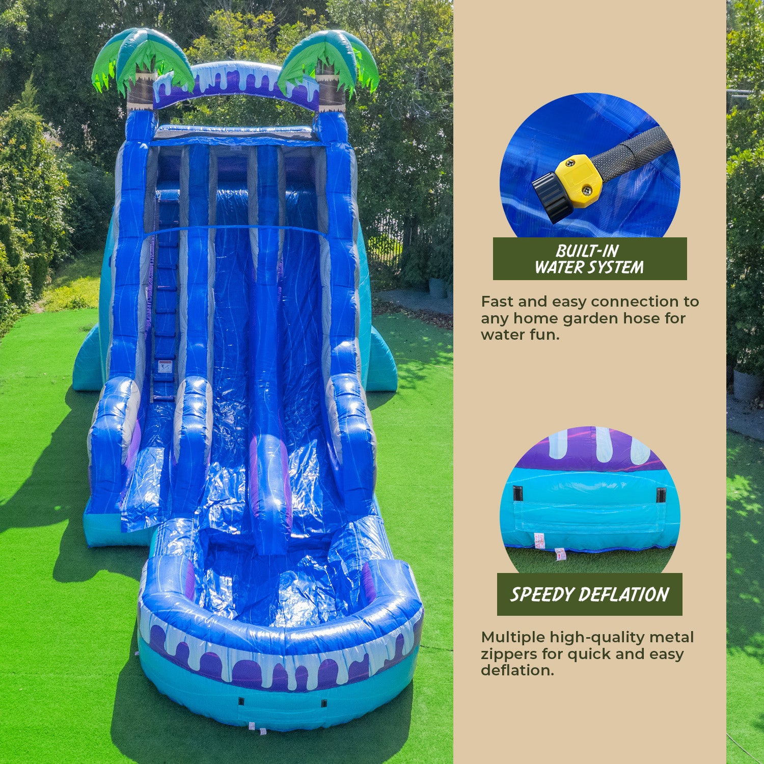 XJUMP Water Slides X-WD19T Tropical scivolo acquatico 19FT