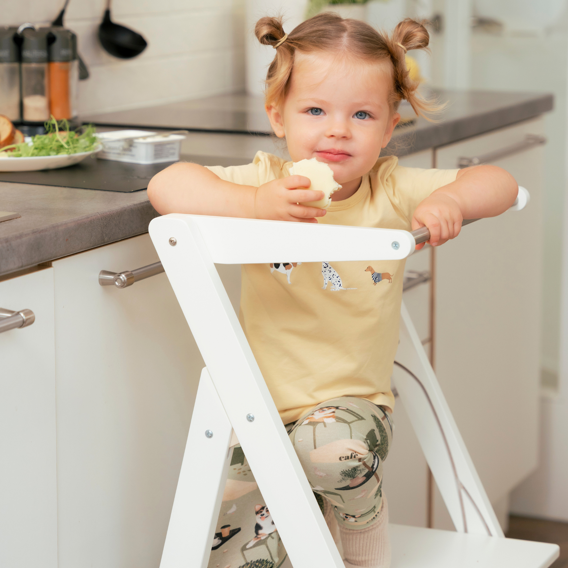 LIONHERZ STEP'n'FOLD Torre Montessori Pieghevole Bianca Altezza
