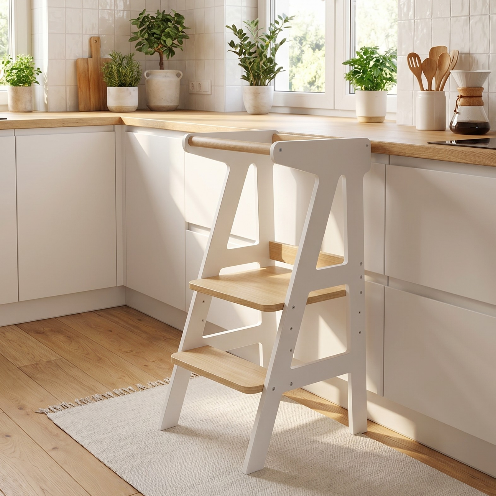 Lionherz Growing Tower torre apprendimento legno bianco regolabile