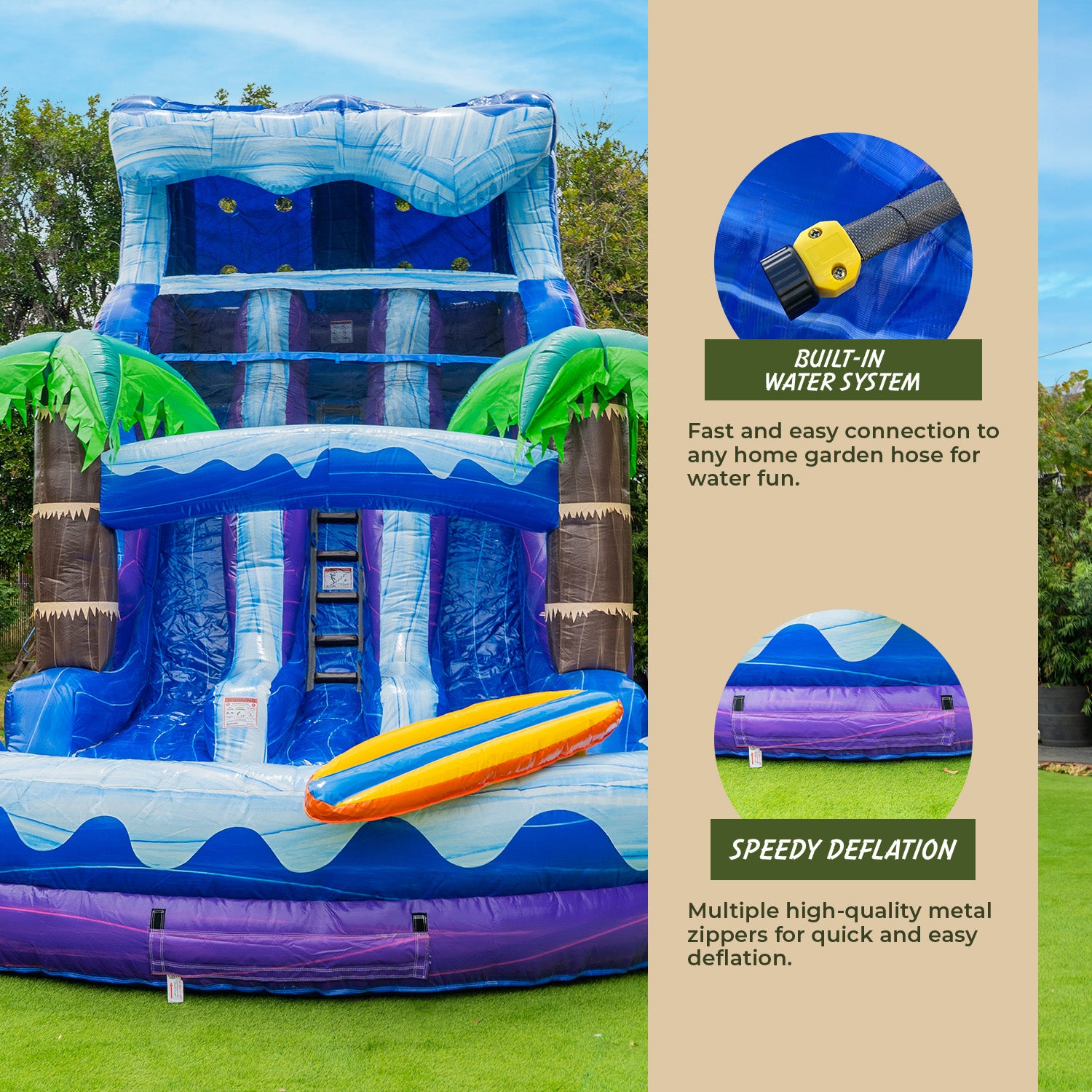 Xjump Surf Beach 17FT scivolo acquatico gonfiabile doppia