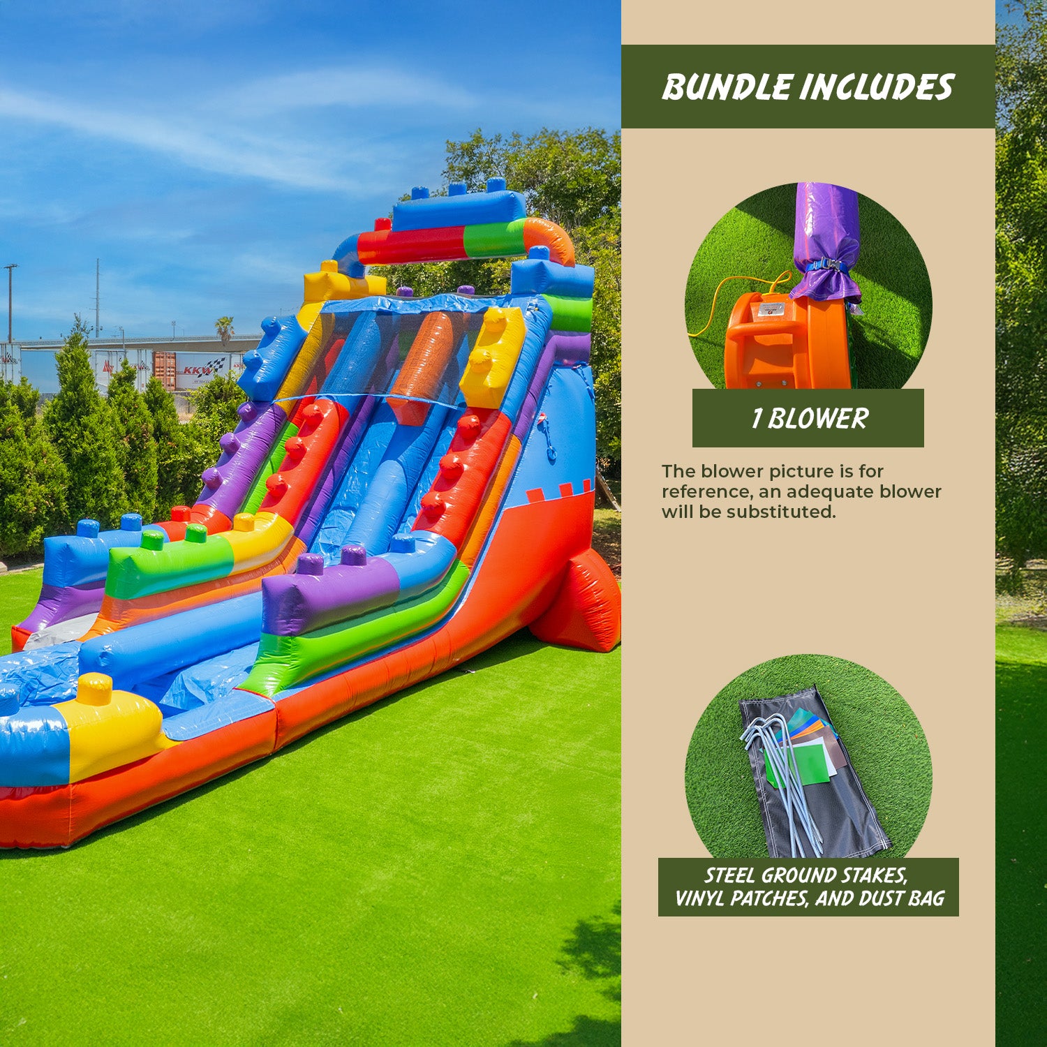 XJUMP Water Slides Block Party 19 Scivolo Acqua doppia pista