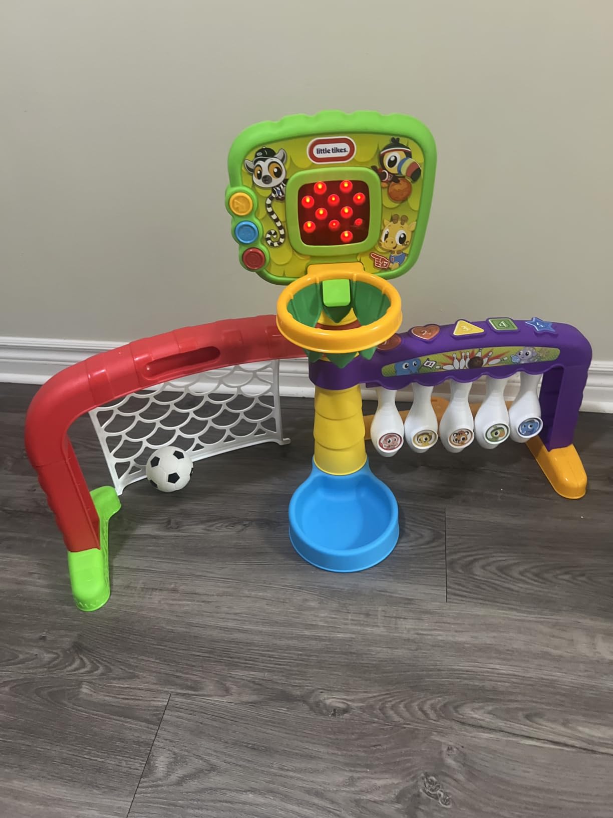 Little Tikes Active Play Zona Sport 3-in-1 Basket Calcio Bowling