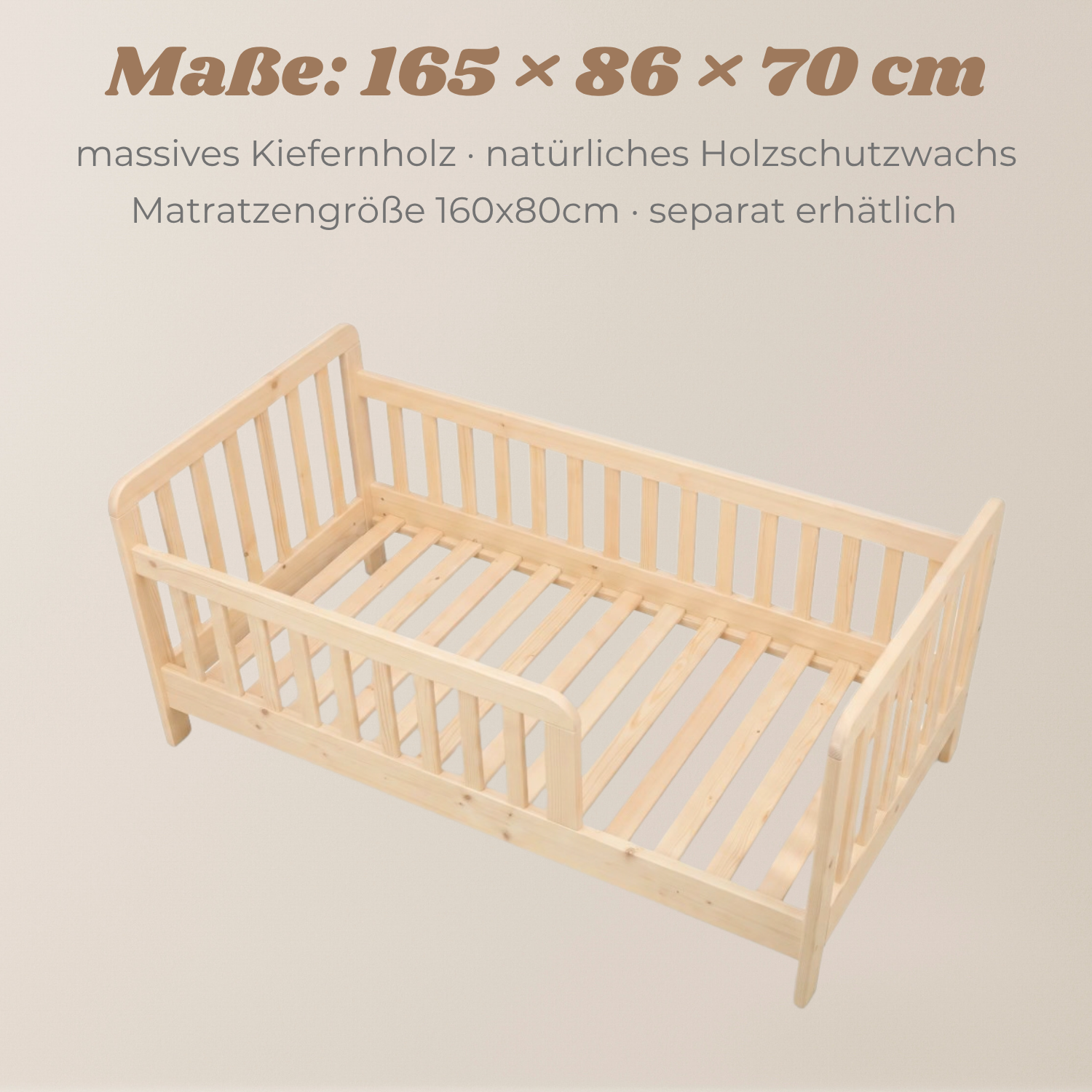 Lionherz YappyTerra Junior letto bambini 160x80 bianco spondina