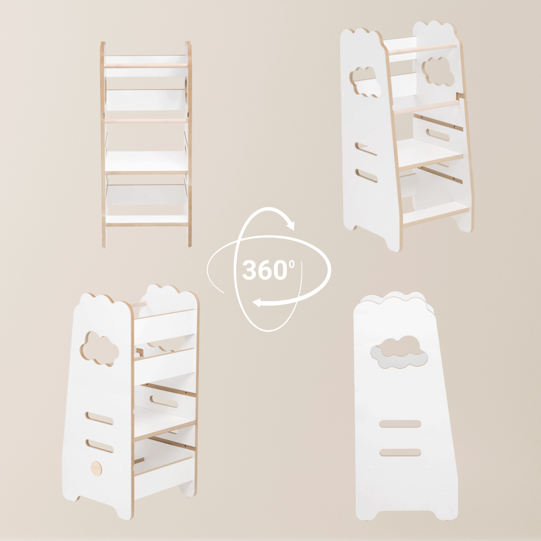 Lionherz Lerntürme Cloudy Helper torre apprendimento bianca regolabile