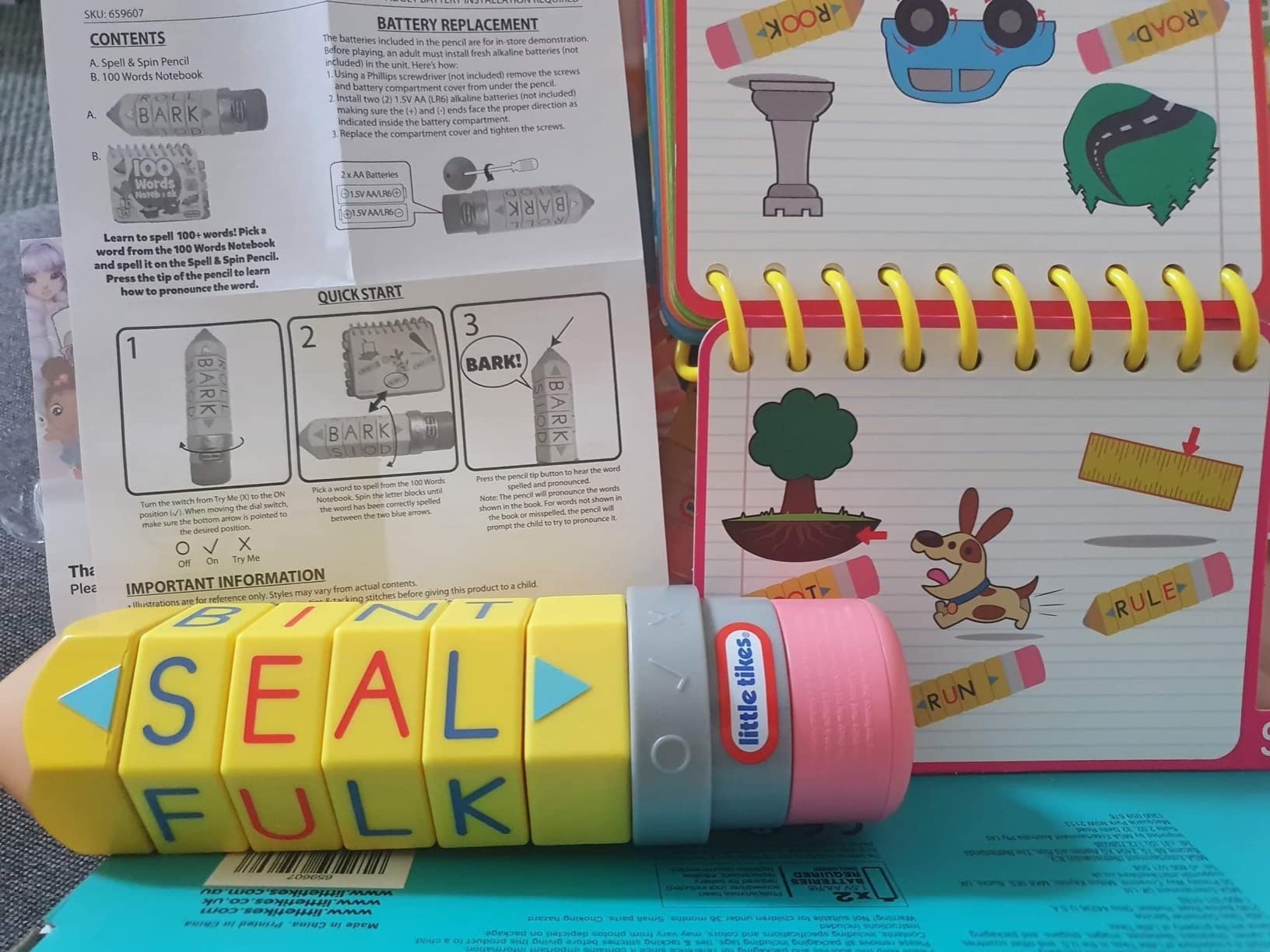 Little Tikes Learn Play Matita Spell Spin gioco 100 parole