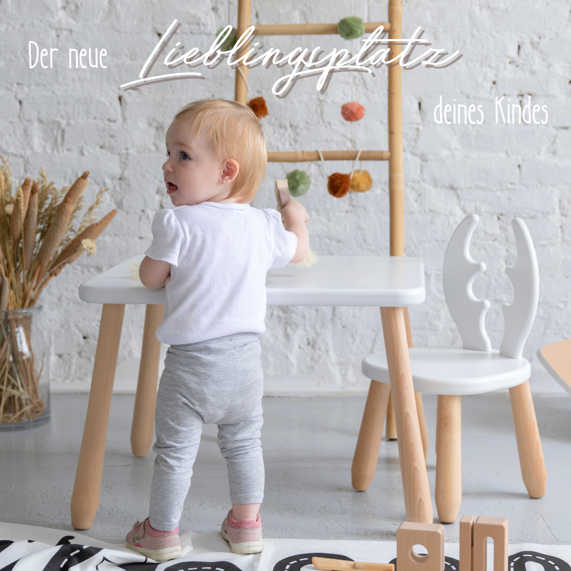 Lionherz Solo Deer set tavolo e sedia faggio 1-5 anni