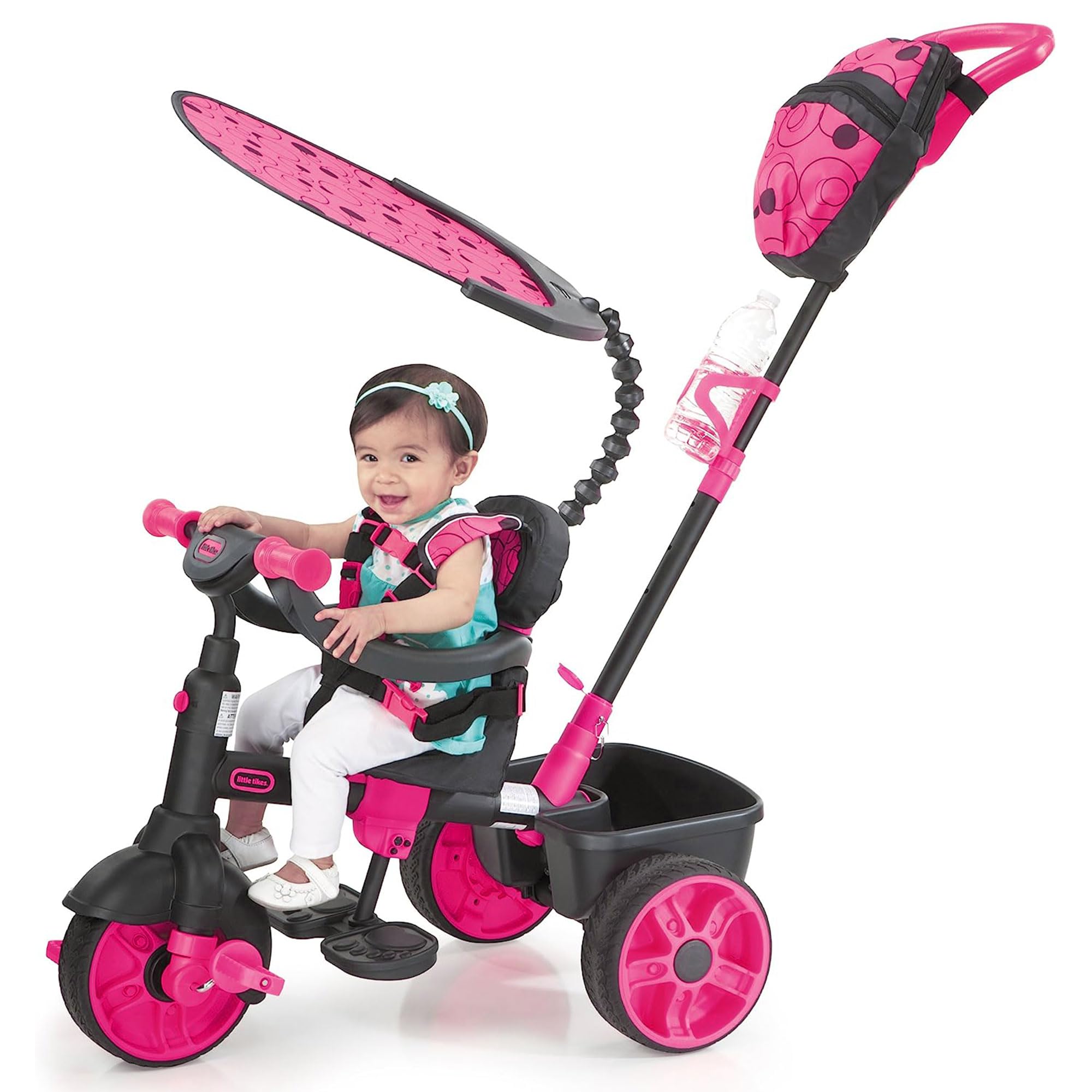 Little Tikes Deluxe 4-in-1 triciclo bambini rosa neon