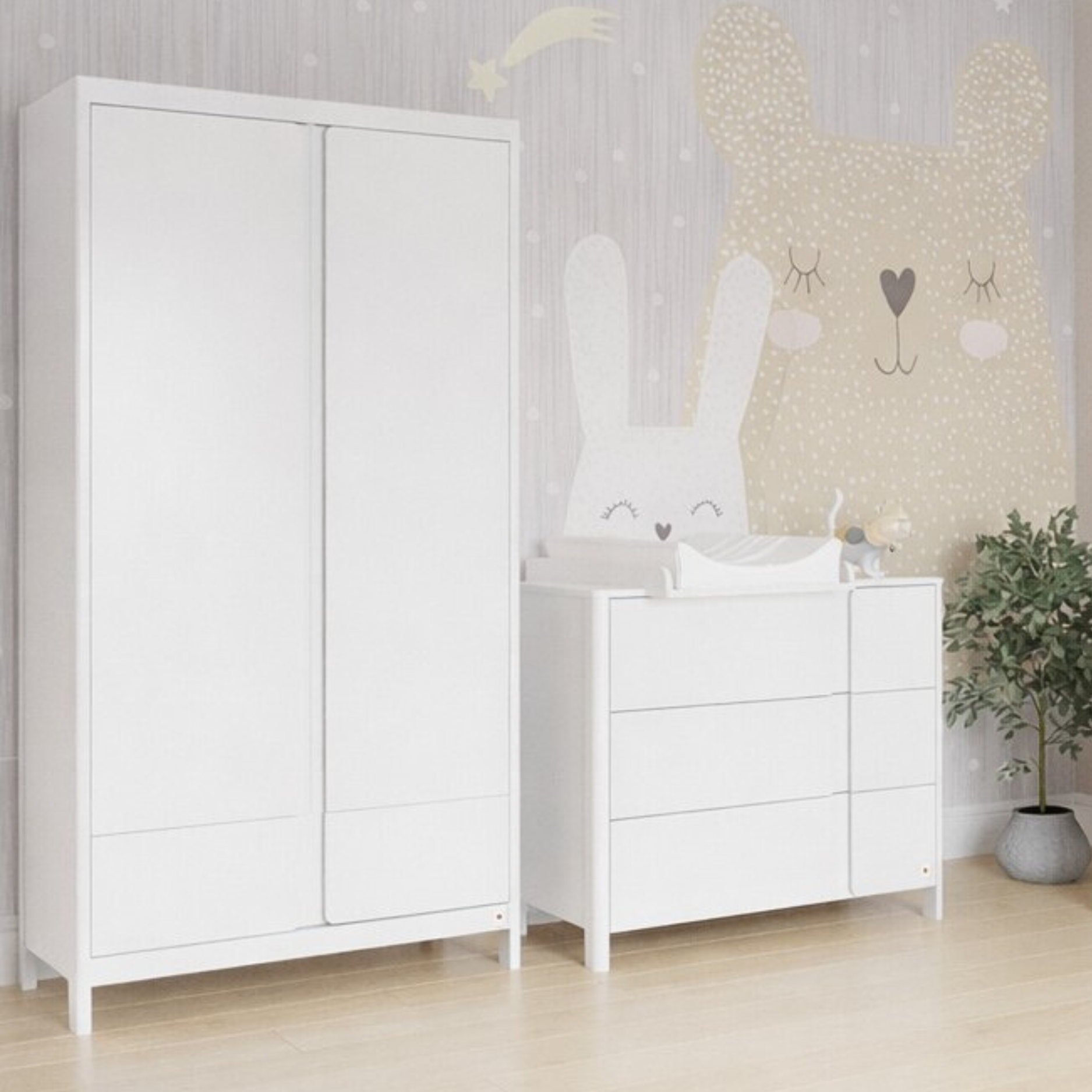 Lionherz Yappy Classic armadio bambini 2 ante bianco
