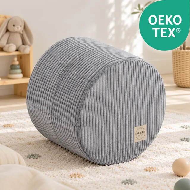 Lionherz Cozy Round pouf bambini 40x30 platino in corda lavabile