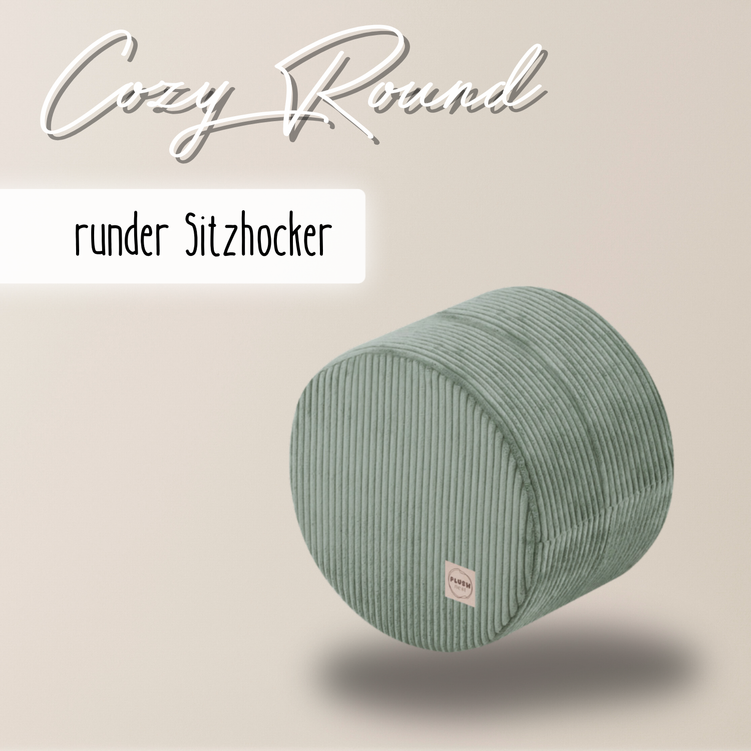 Lionherz Cozy Round pouf bambini 40x30 platino in corda lavabile