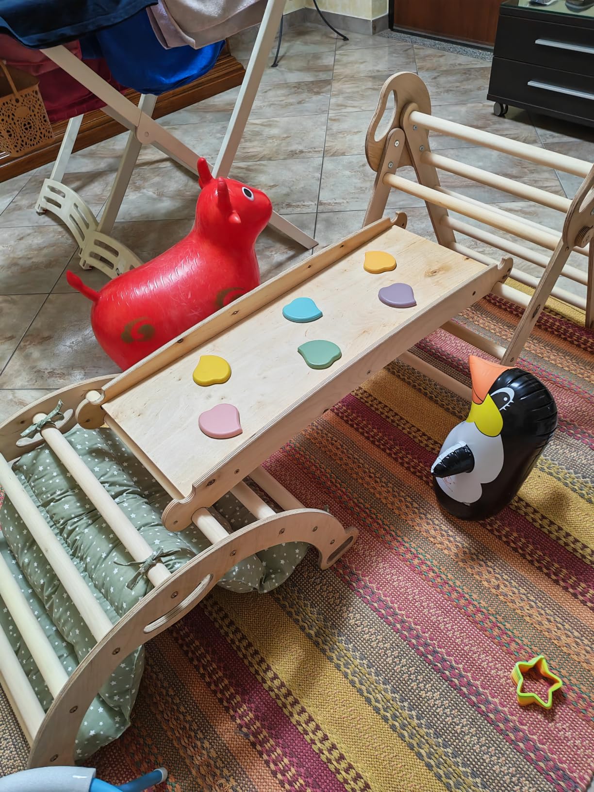 Goodevas Montessori triangolo arrampicata beige cuscino 4 pezzi