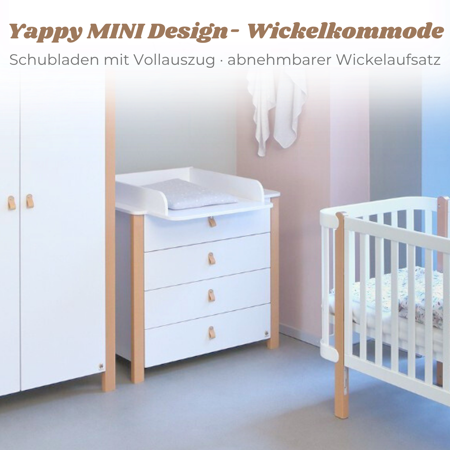 LIONHERZ YappyÉtude MINI Fasciatoio Marrone Bianco 90x50x85,5cm