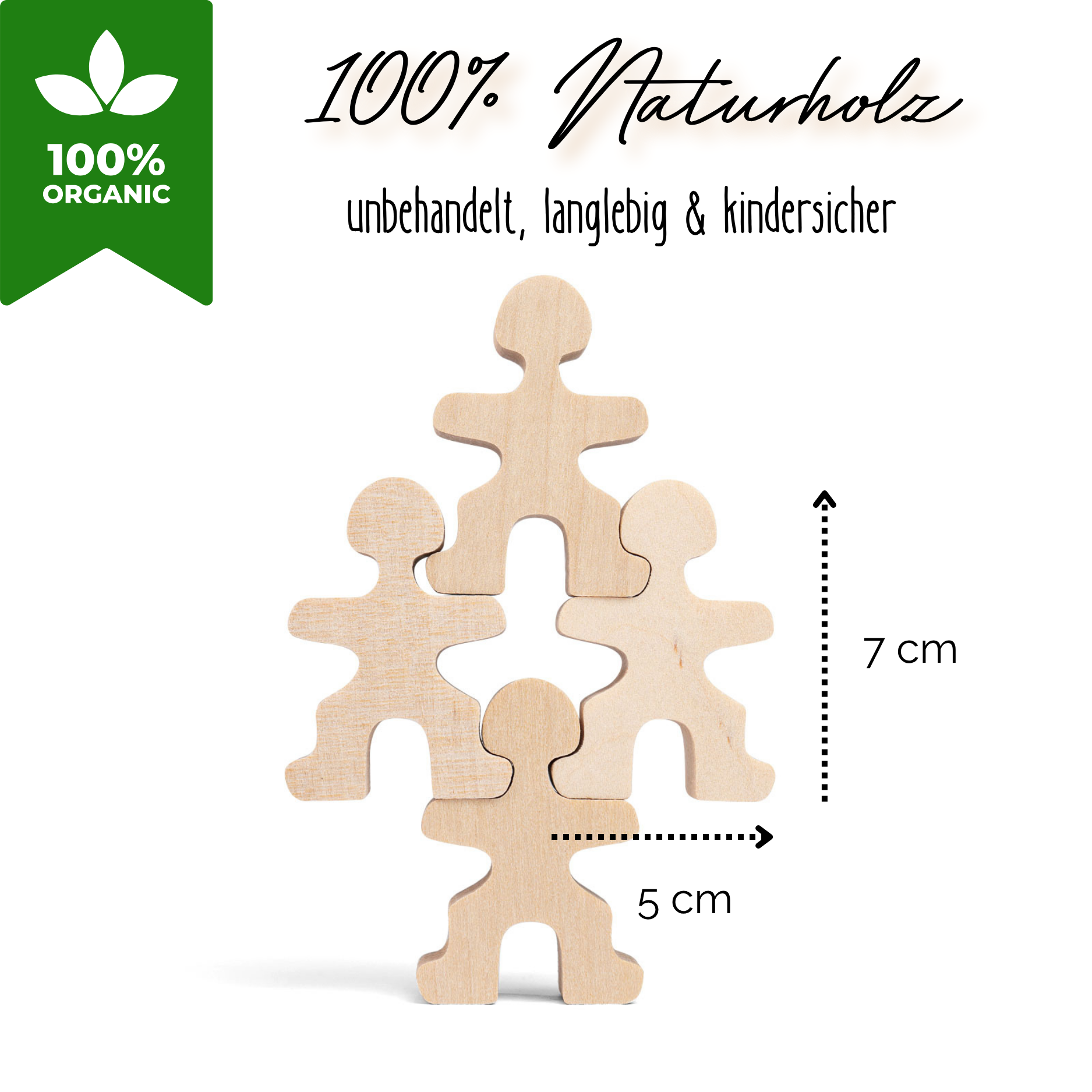 Lionherz Flockmen omini legno Montessori 16 pezzi naturali