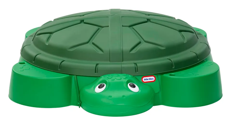 Little Tikes Turtle Sabbiera Tartaruga Verde 4 Posti con Coperchio