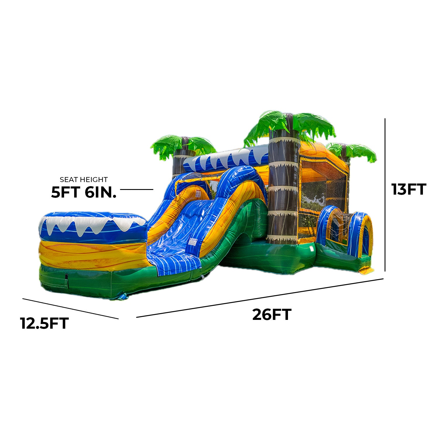 XJUMP Combos X-C26T Tropical castello gonfiabile con piscina