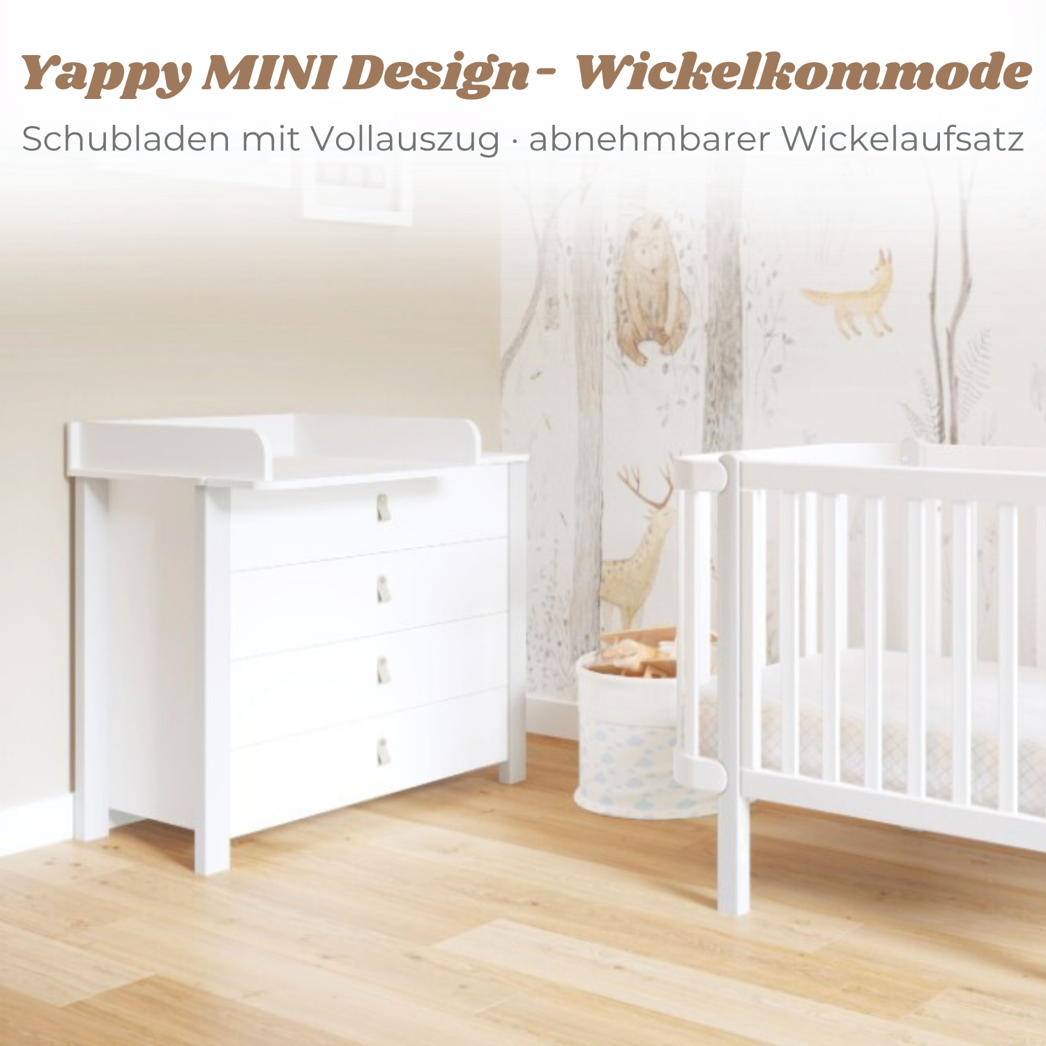 LIONHERZ YappyÉtude MINI Fasciatoio Marrone Bianco 90x50x85,5cm