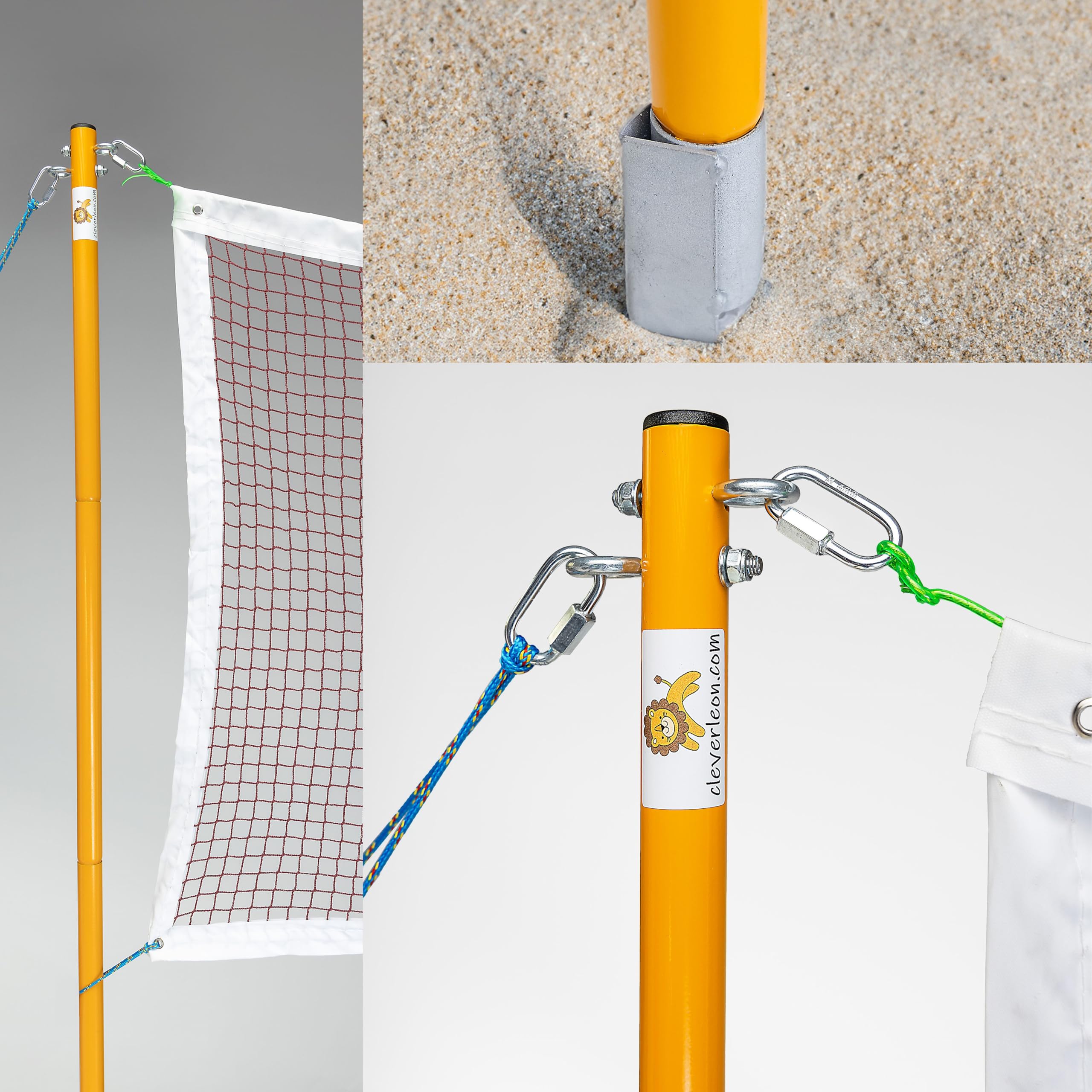 Clever Leon rete pallavolo 6,5 m con pali acciaio 2,2 m