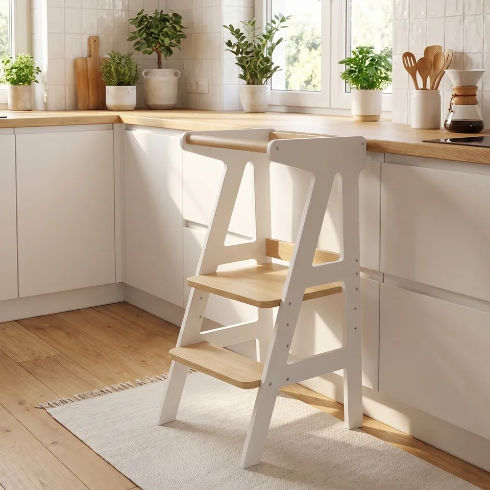 Lionherz Growing Tower torre apprendimento legno bianco regolabile