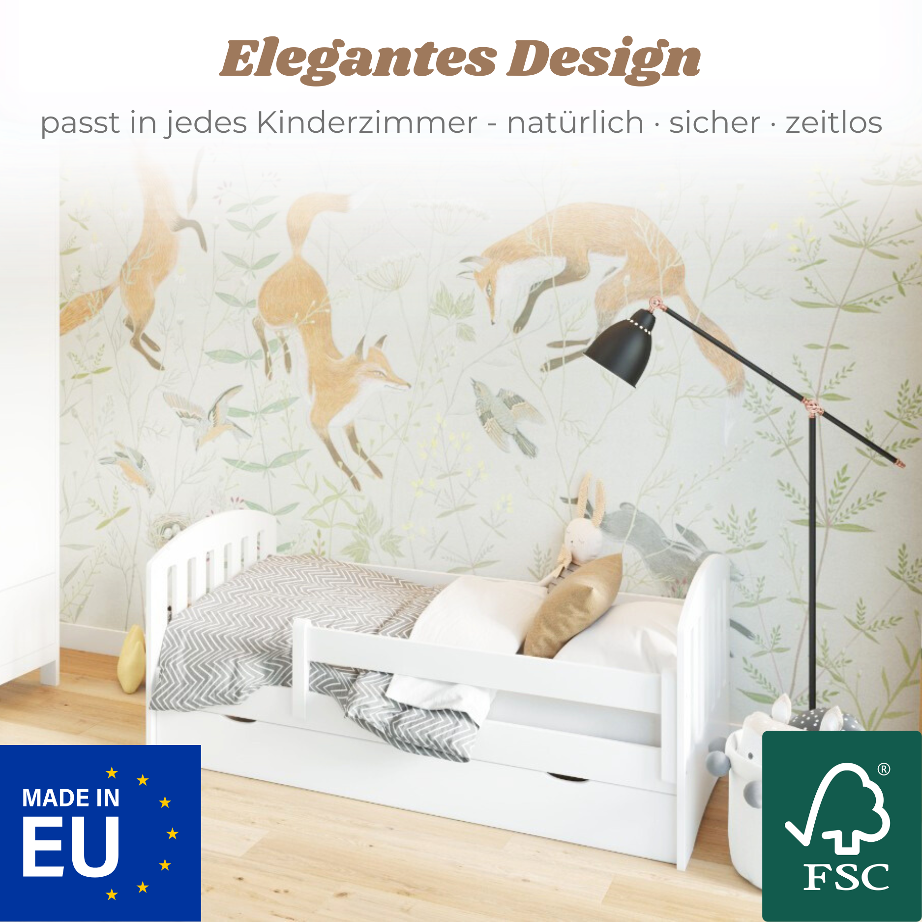 Lionherz YappyLux Junior letto bambini 160x80 cassetto spondina