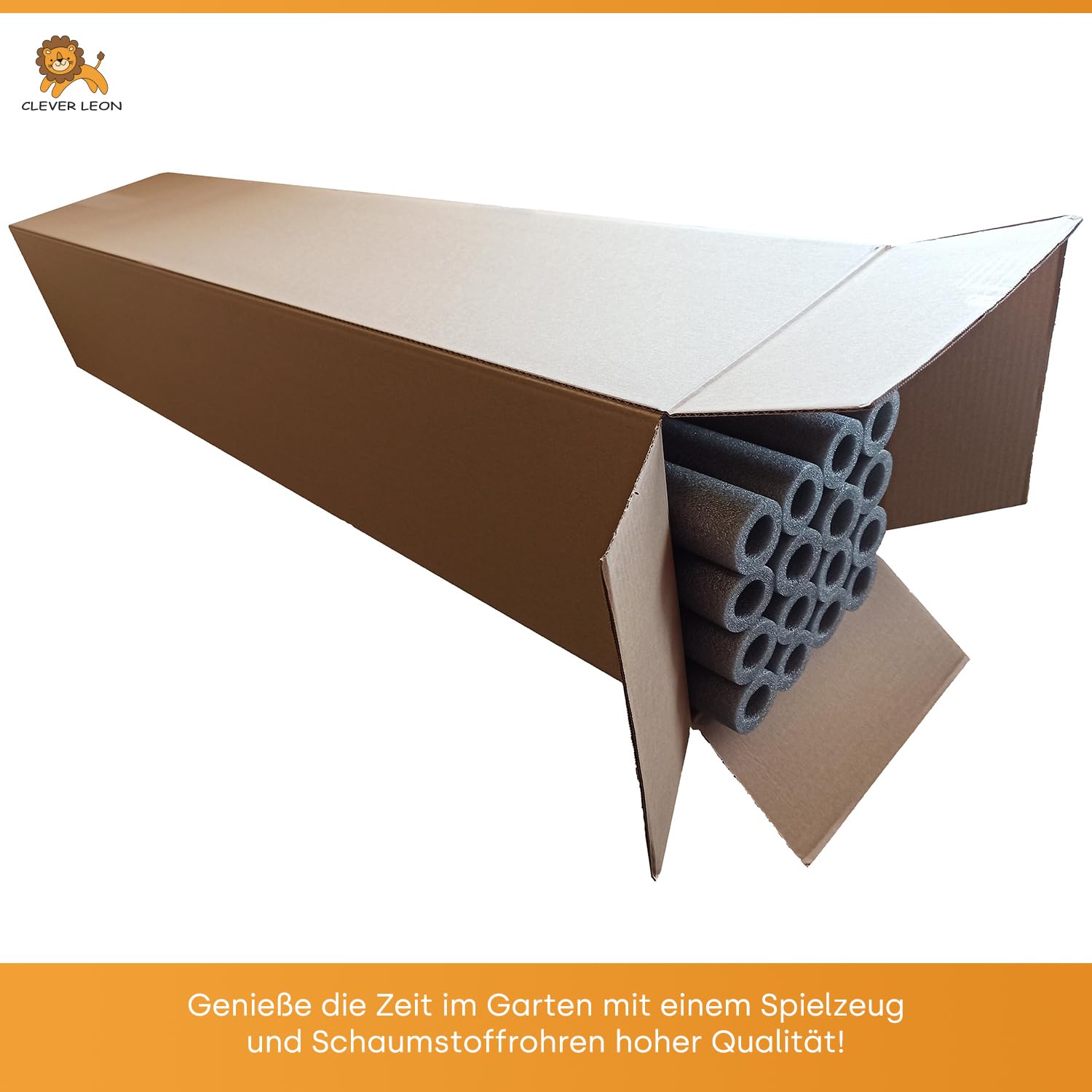 Clever Leon Tubi Schiuma Trampolino 180 cm Grigio con Tappi 6 Pezzi