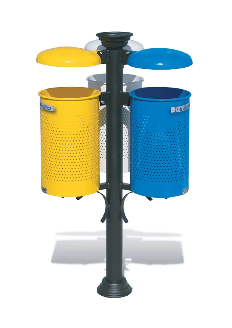 Pozza 1865 Arredo Urbano Cestino Trio cestino acciaio