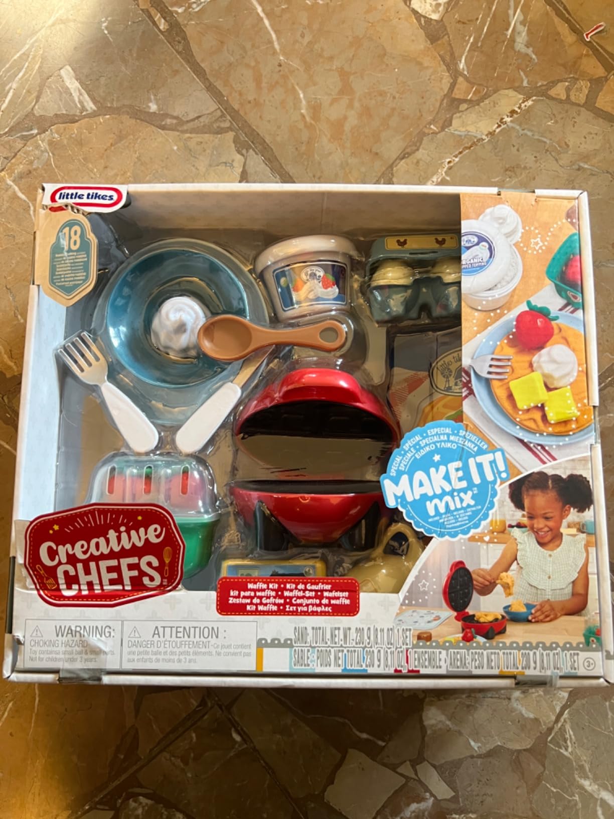 Little Tikes Creative Chefs Waffle Kit Cucina Bianco 18 Pezzi