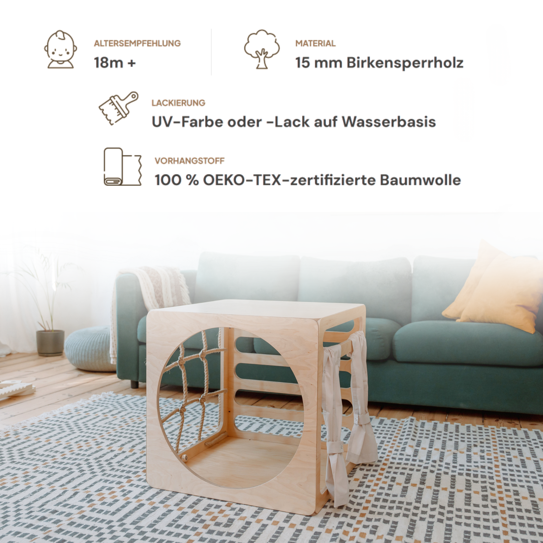 Cubitri cubo Pikler casetta arrampicata legno montessori