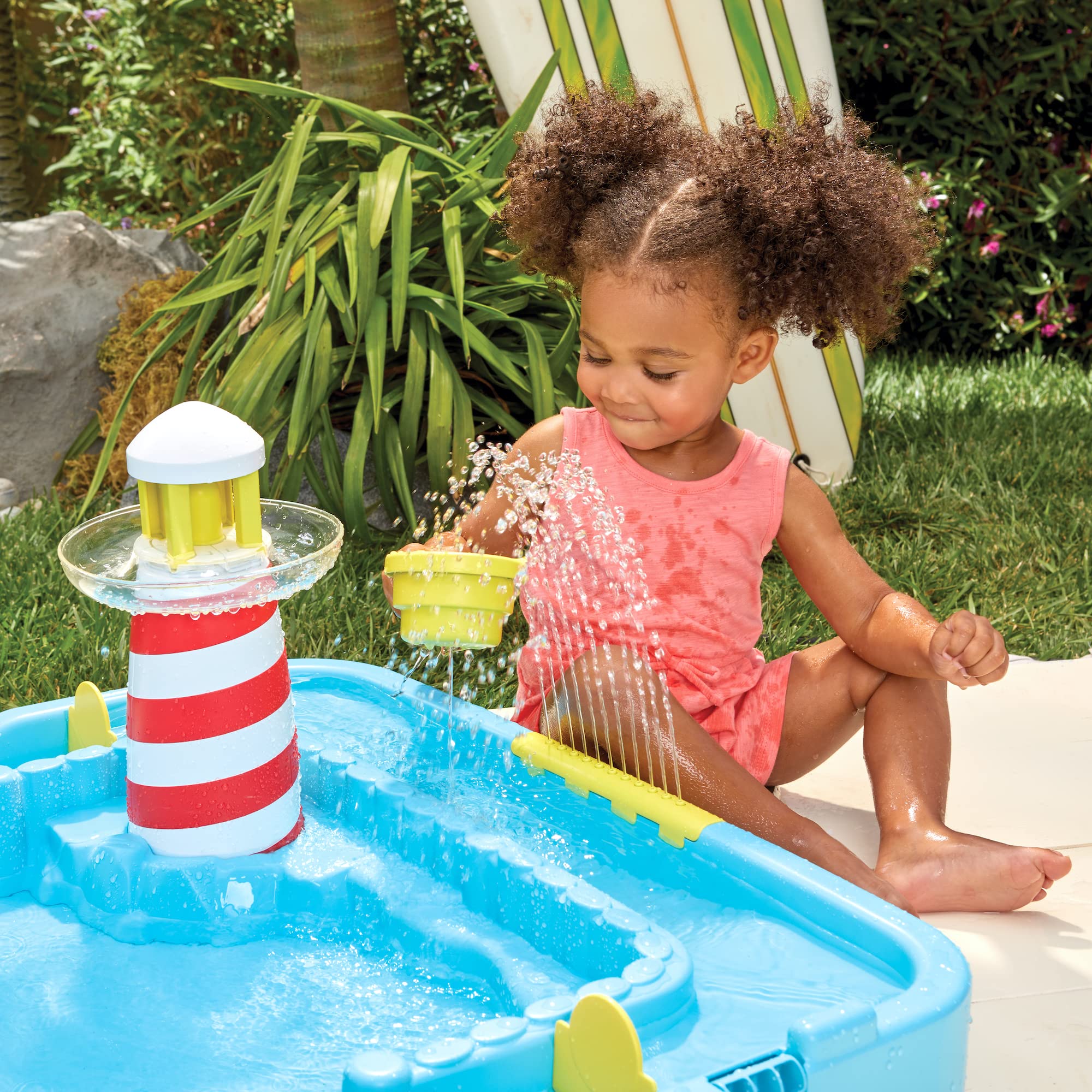Little Tikes Splash Beach piscina bambini con accessori faro