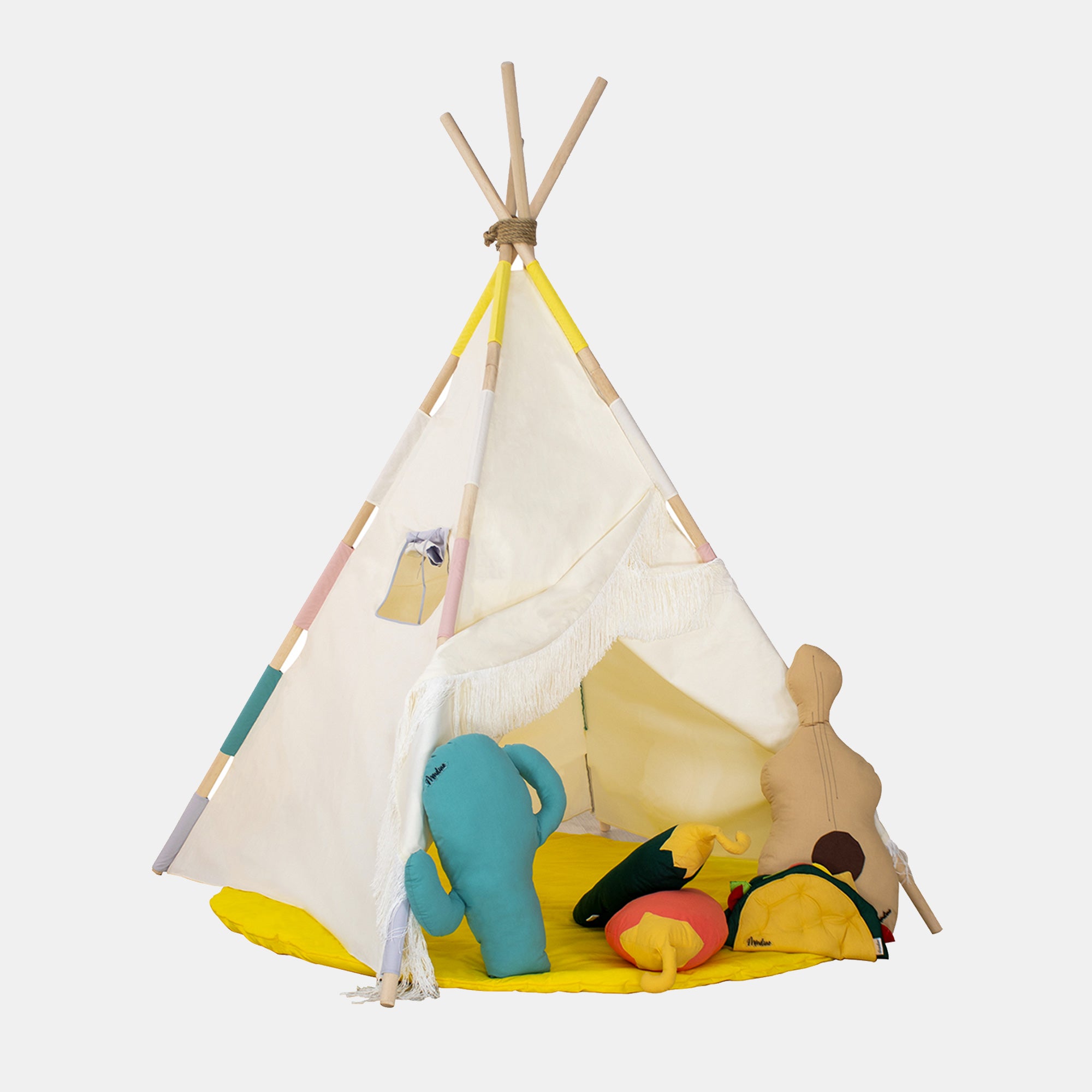 Mondino Native Teepee Messicana avorio set 120x120x160