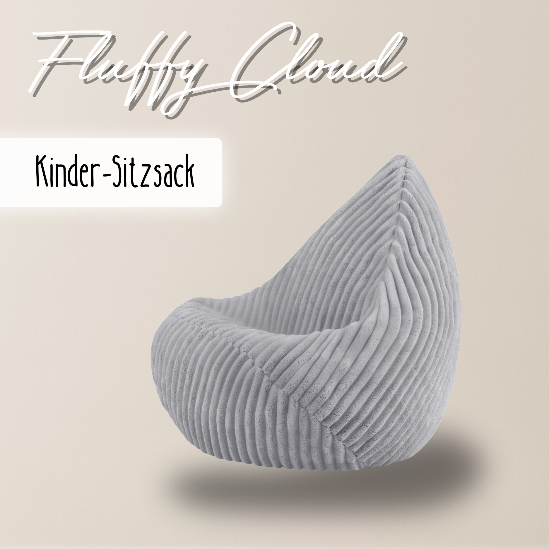 Lionherz Fluffy Cloud pouf bambino 80x85cm platino morbido