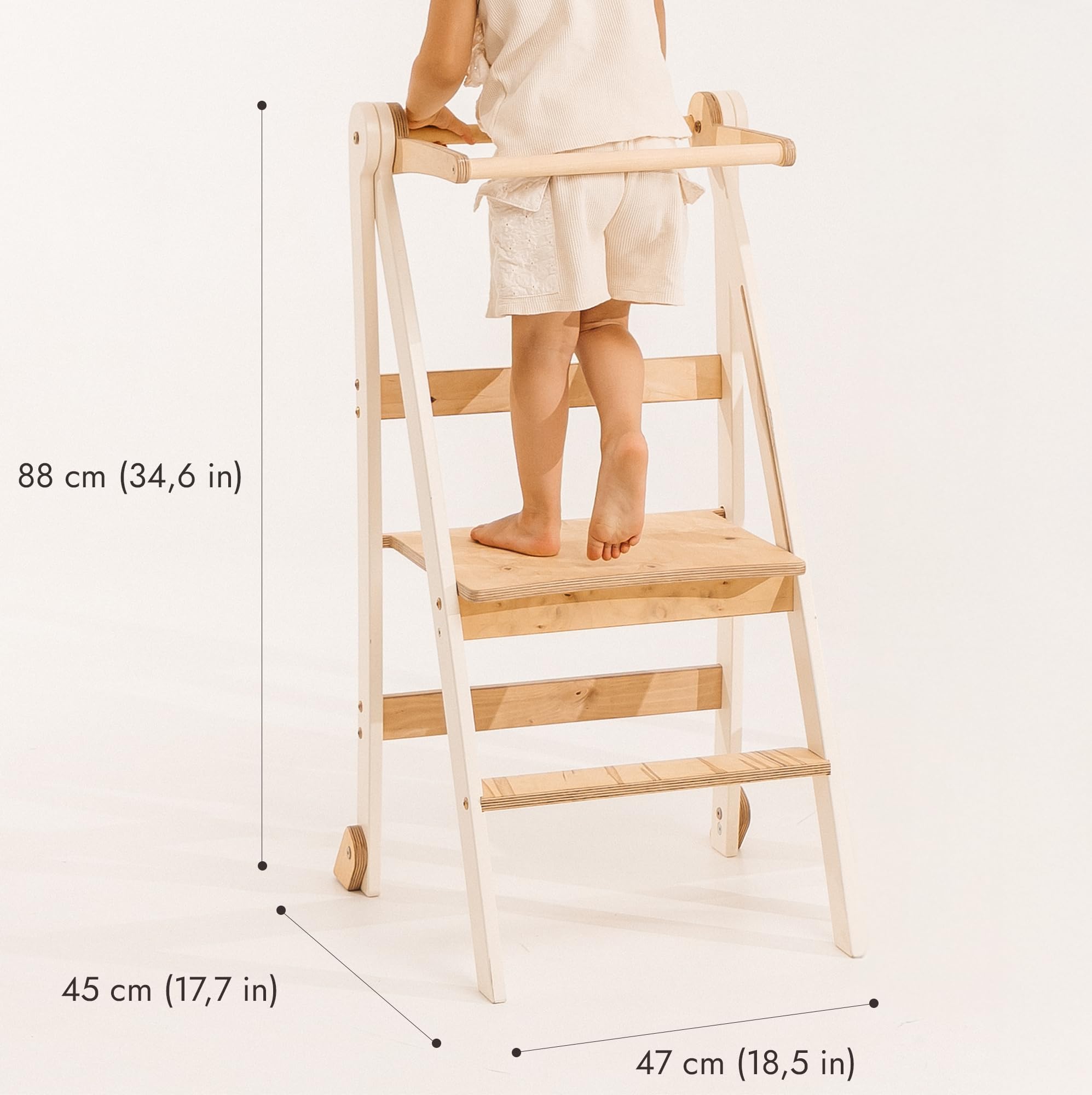 Goodevas Torre di Apprendimento montessoriana pieghevole avorio