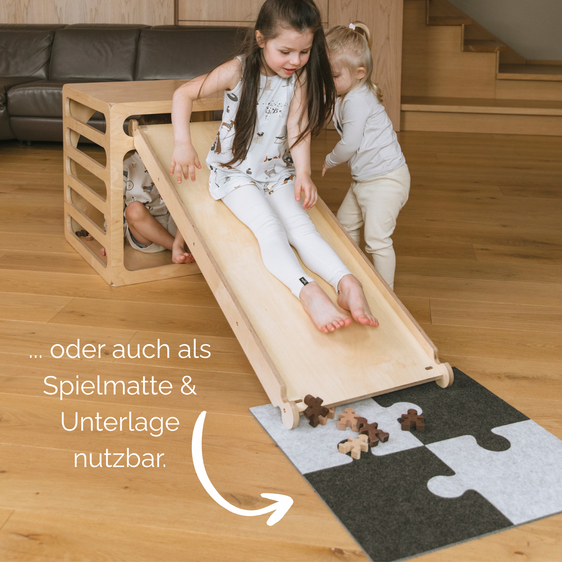 LIONHERZ Spielmatten Tappeto Puzzle Feltro Riciclato 9 Pezzi 90x76cm