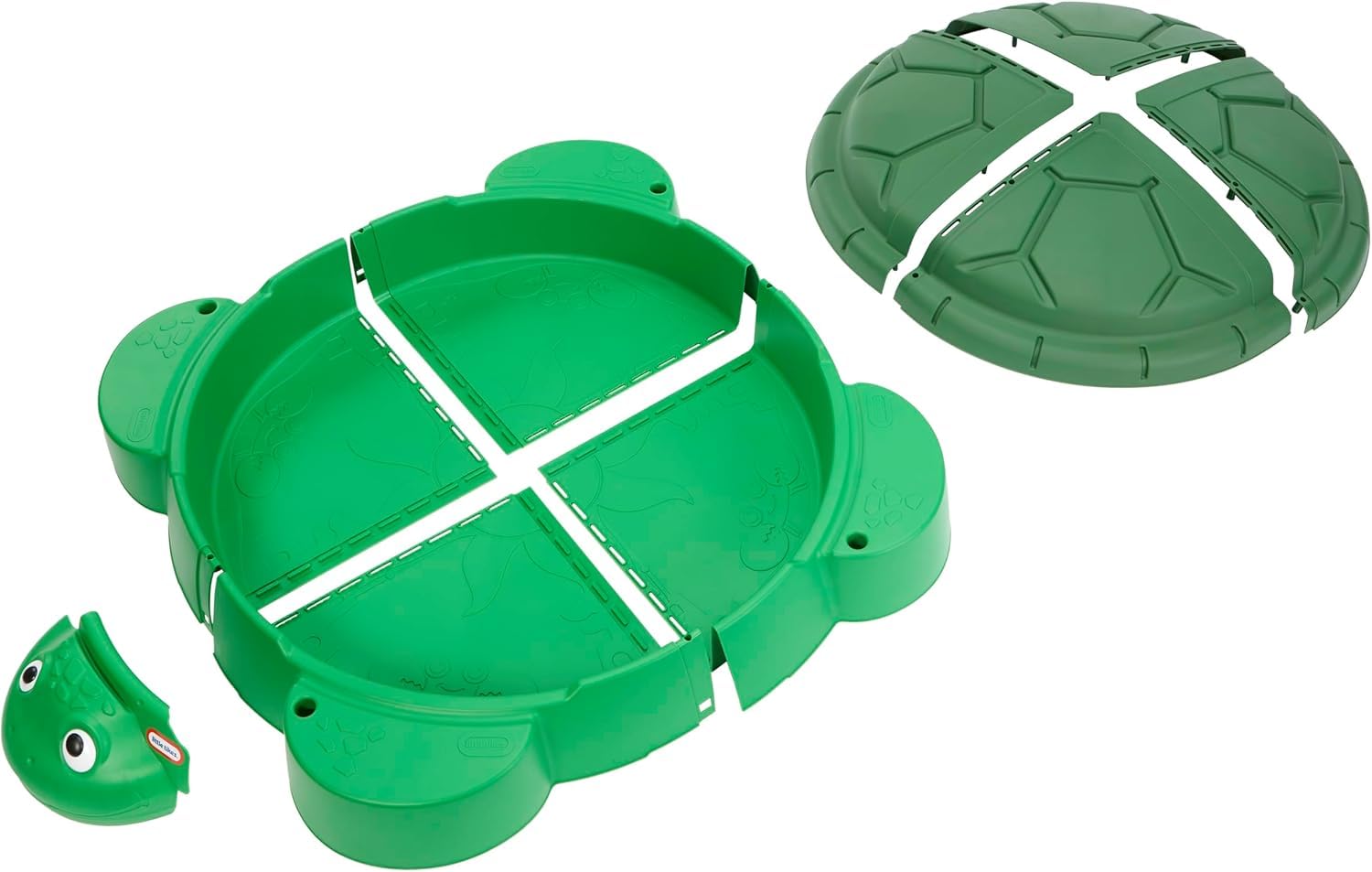 Little Tikes Turtle Sabbiera Tartaruga Verde 4 Posti con Coperchio