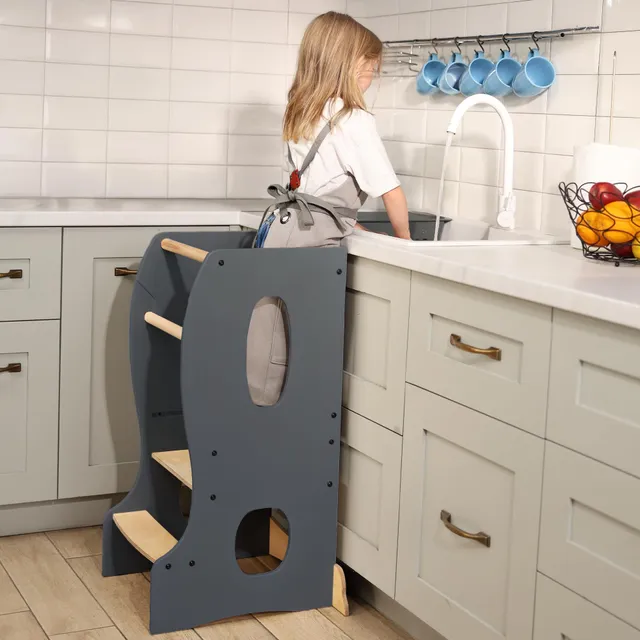 Goodevas Torre di Apprendimento Montessori legno pieghevole graphite