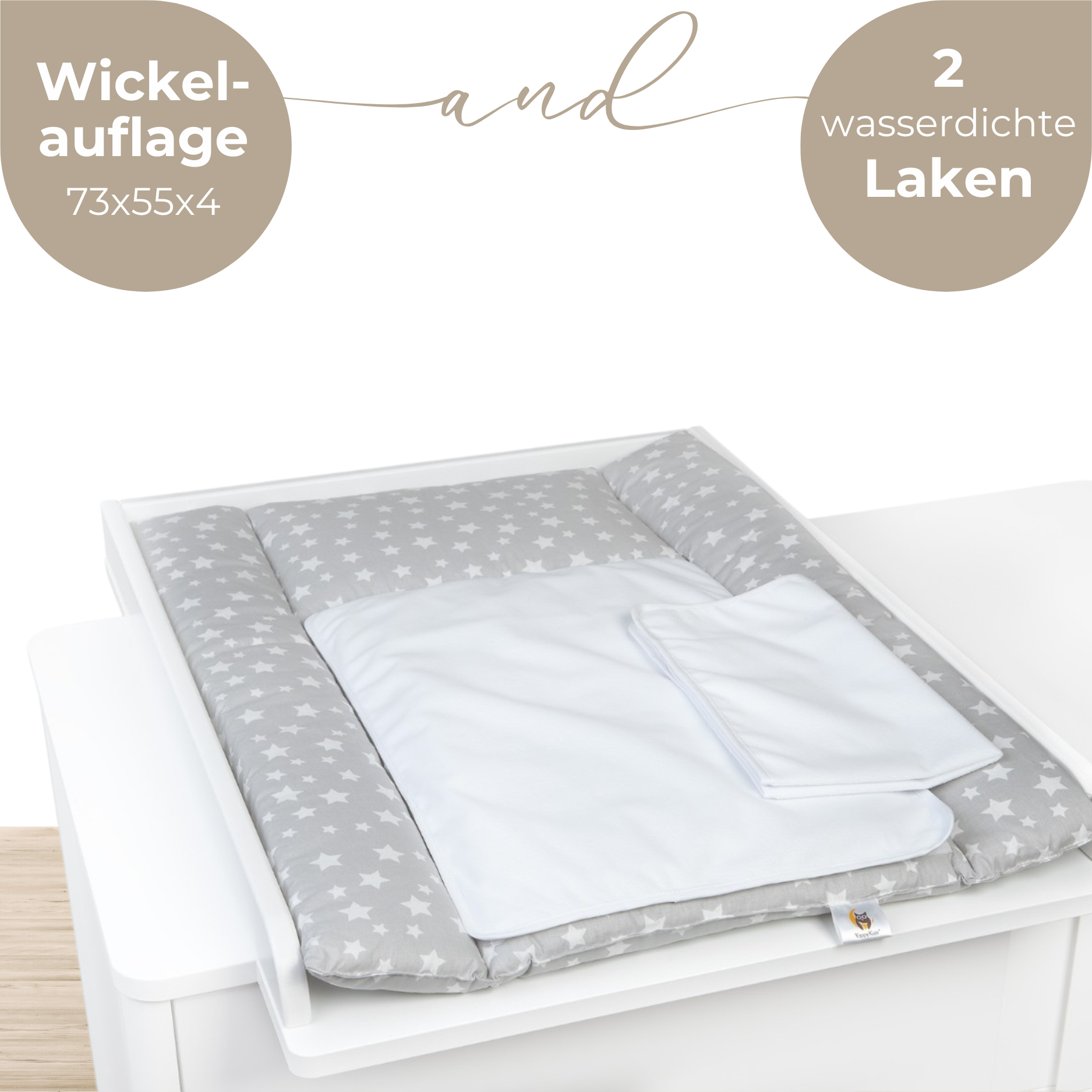 LIONHERZ YappyNature Fasciatoio Cotone Beige Sabbia con Teli