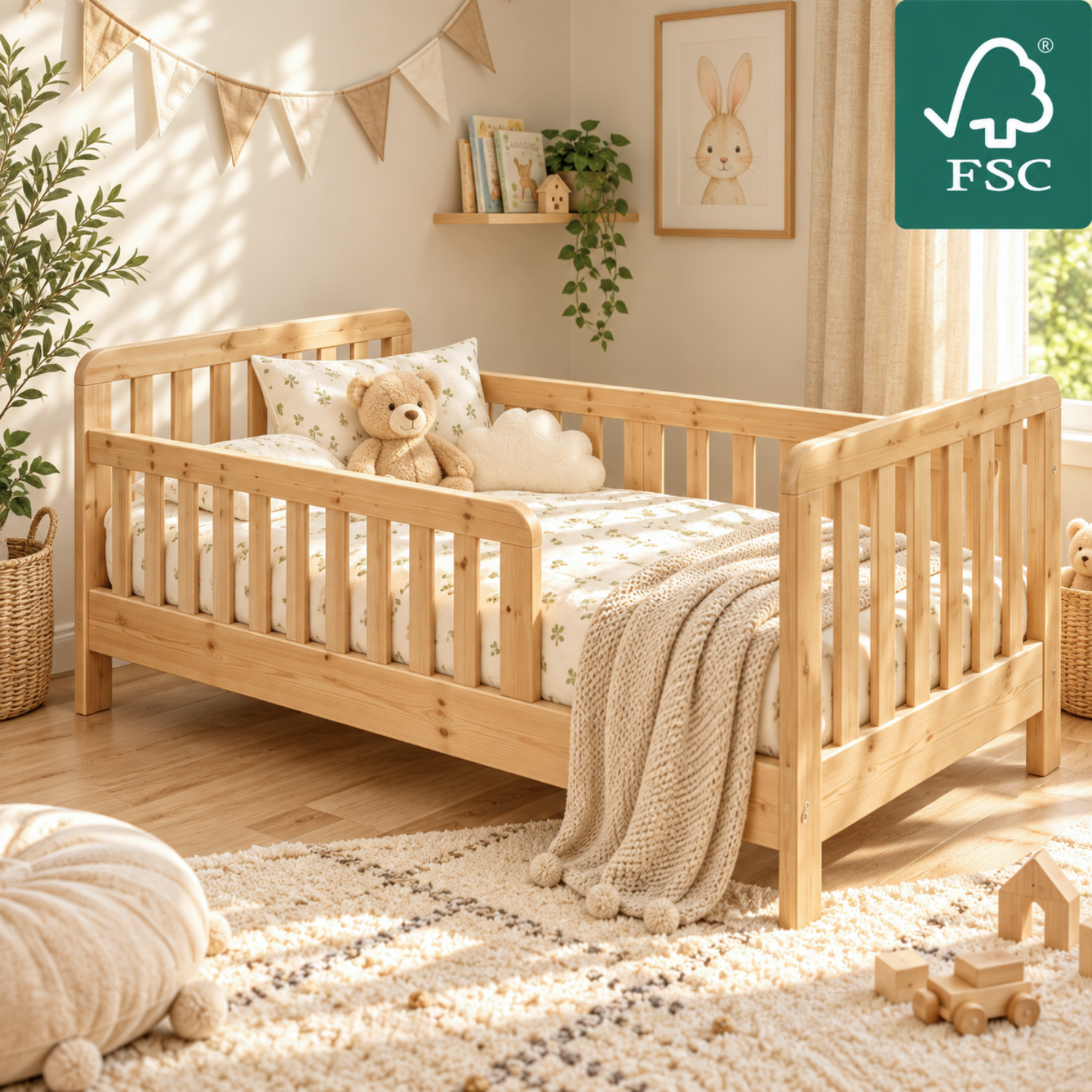 Lionherz YappyTerra Junior letto bambini 160x80 bianco spondina