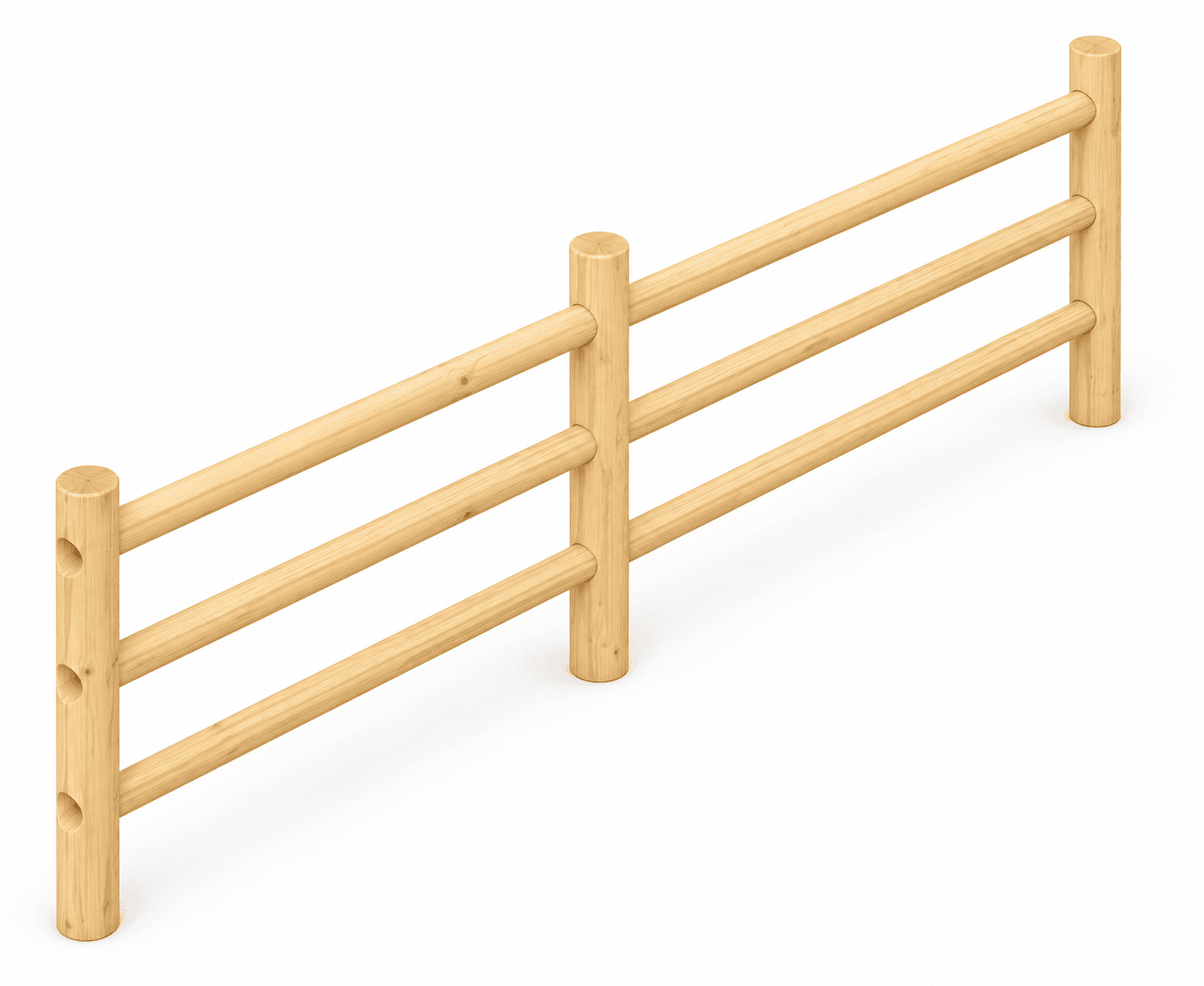 Pozza 1865 Arredo Urbano Staccionata Rustico 3 Correnti legno
