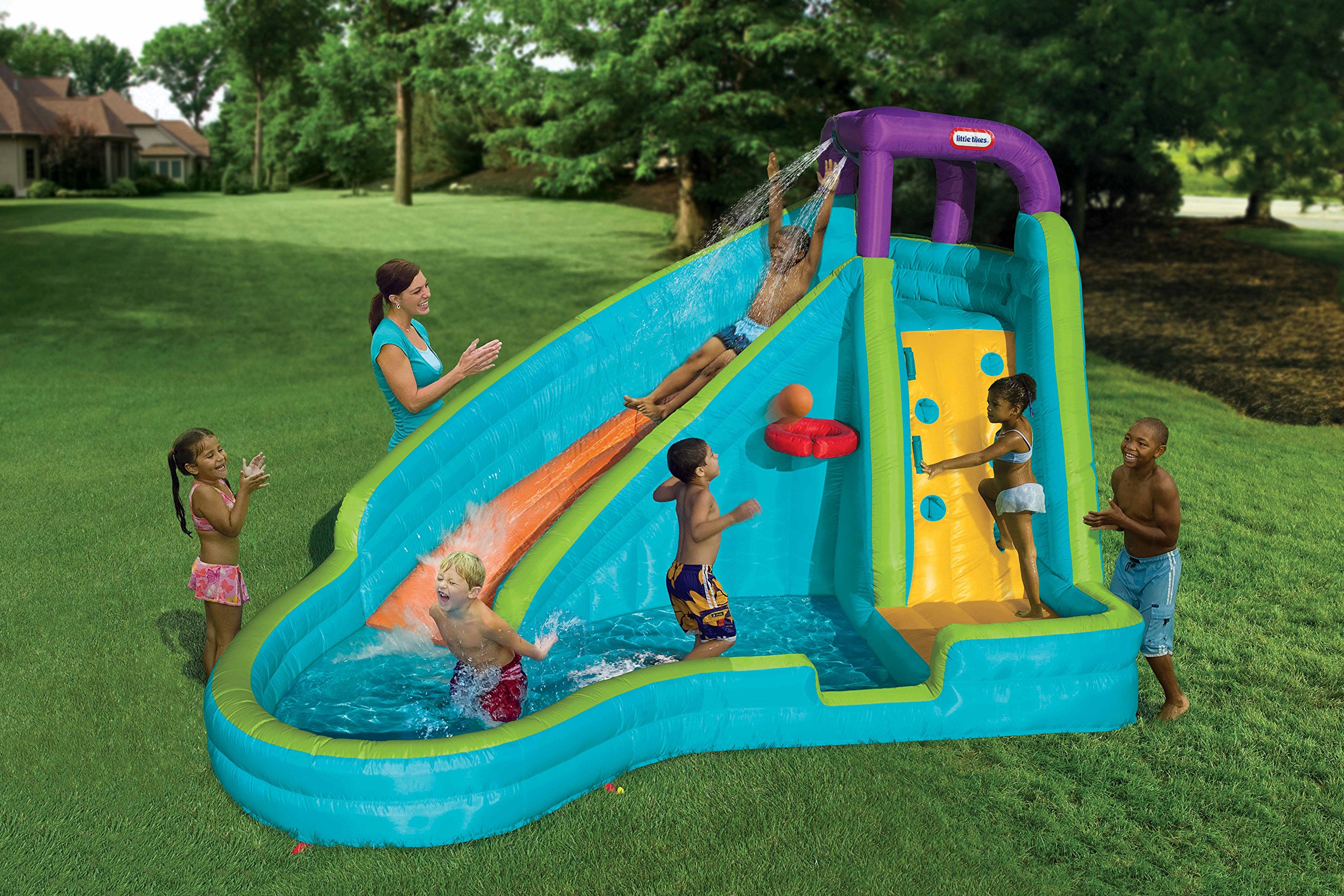 Little Tikes parco acquatico gonfiabile scivolo e piscina 3 bimbi