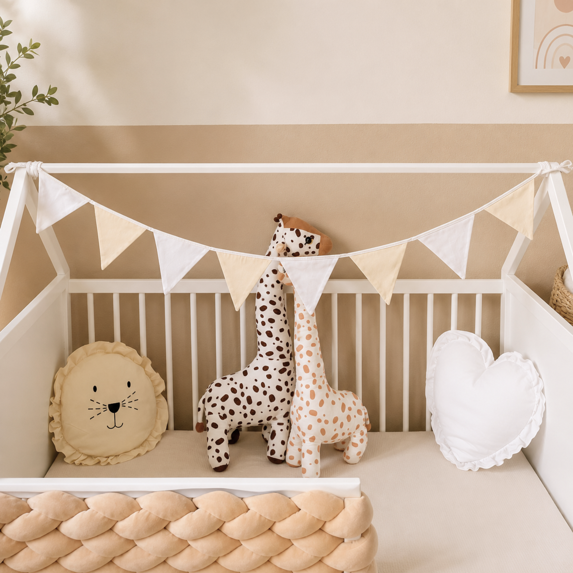 LIONHERZ Zubehör Ghirlanda Bandierine Cotone 2,50 m Crema
