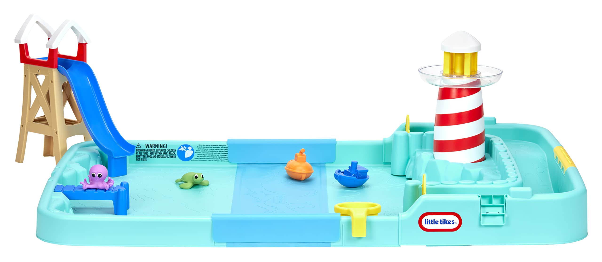 Little Tikes Splash Beach piscina bambini con accessori faro
