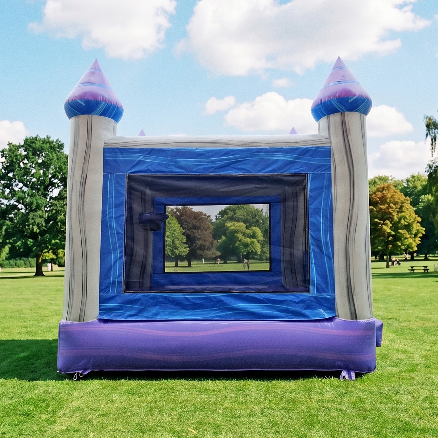 XJUMP Bounce Houses Purple Crest 13x13 Castello Gonfiabile