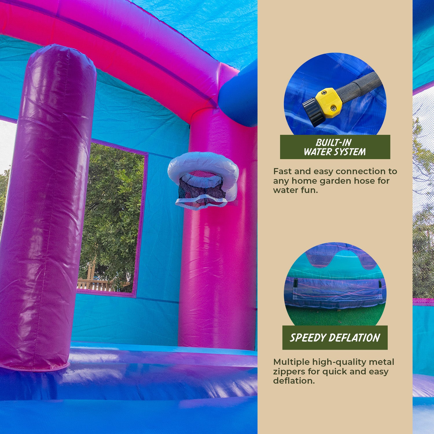 XJUMP Combos X-C40U Unicorn castello gonfiabile con scivolo