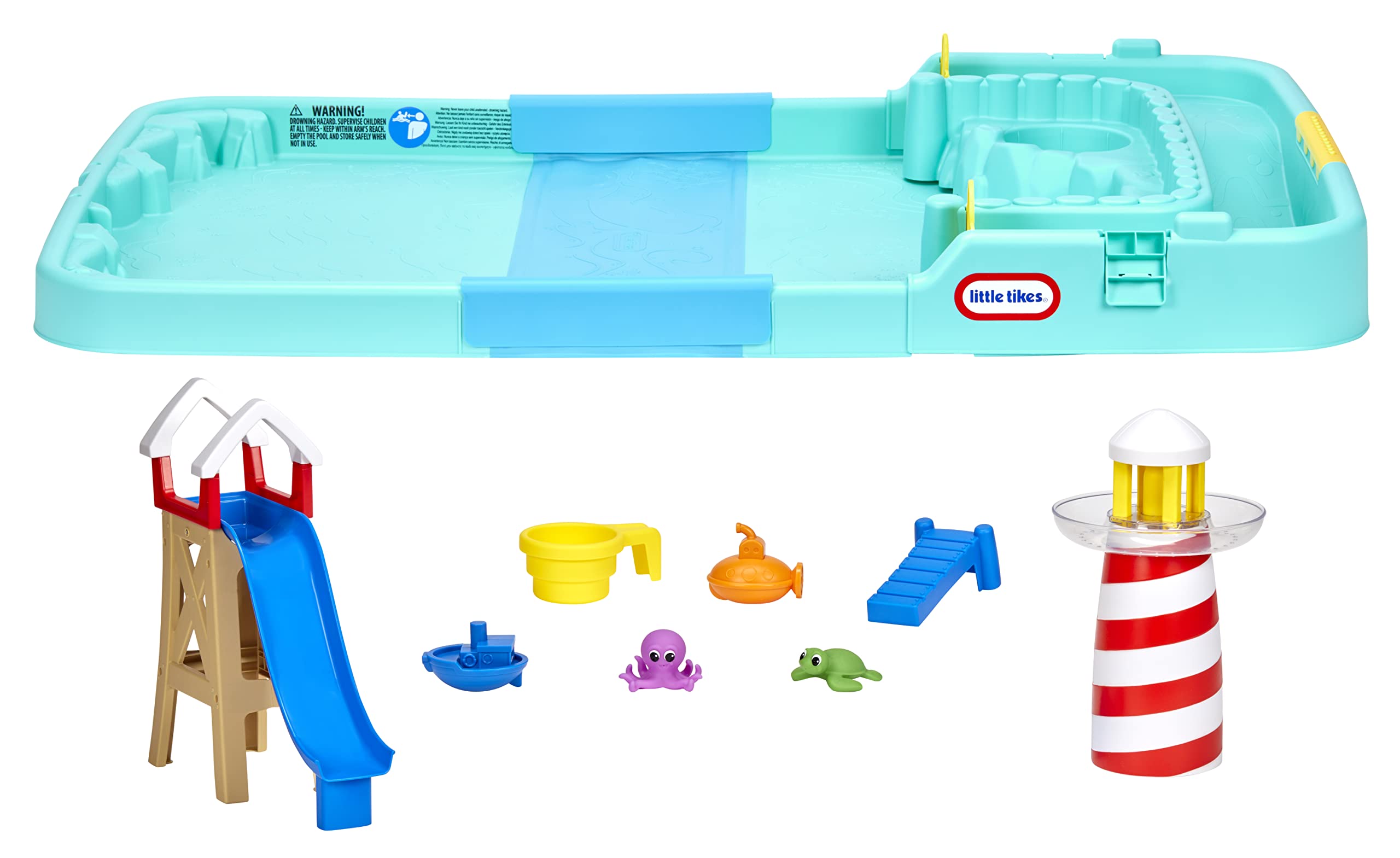 Little Tikes Splash Beach piscina bambini con accessori faro