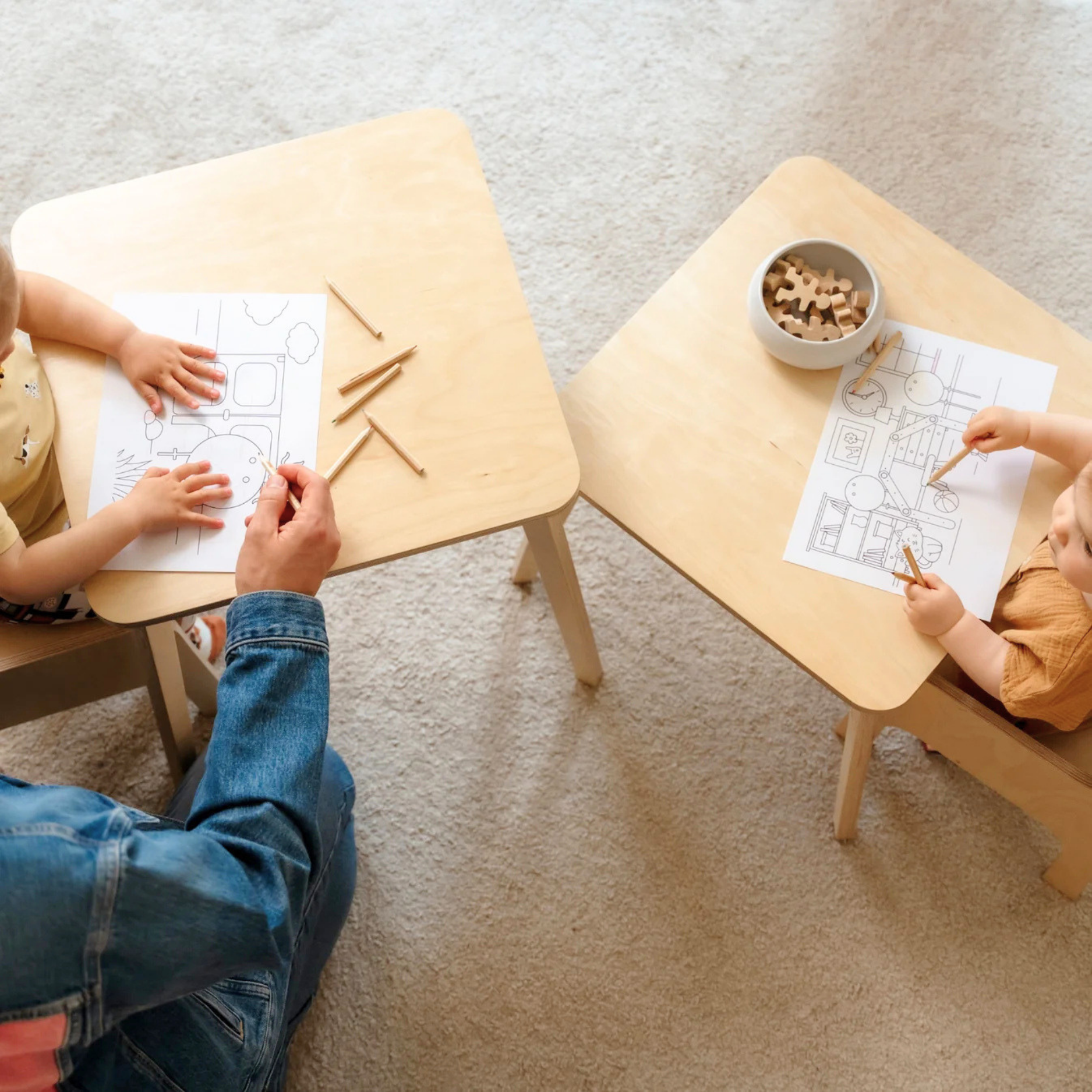Lionherz Tulla Tavolo Bambini legno naturale regolabile