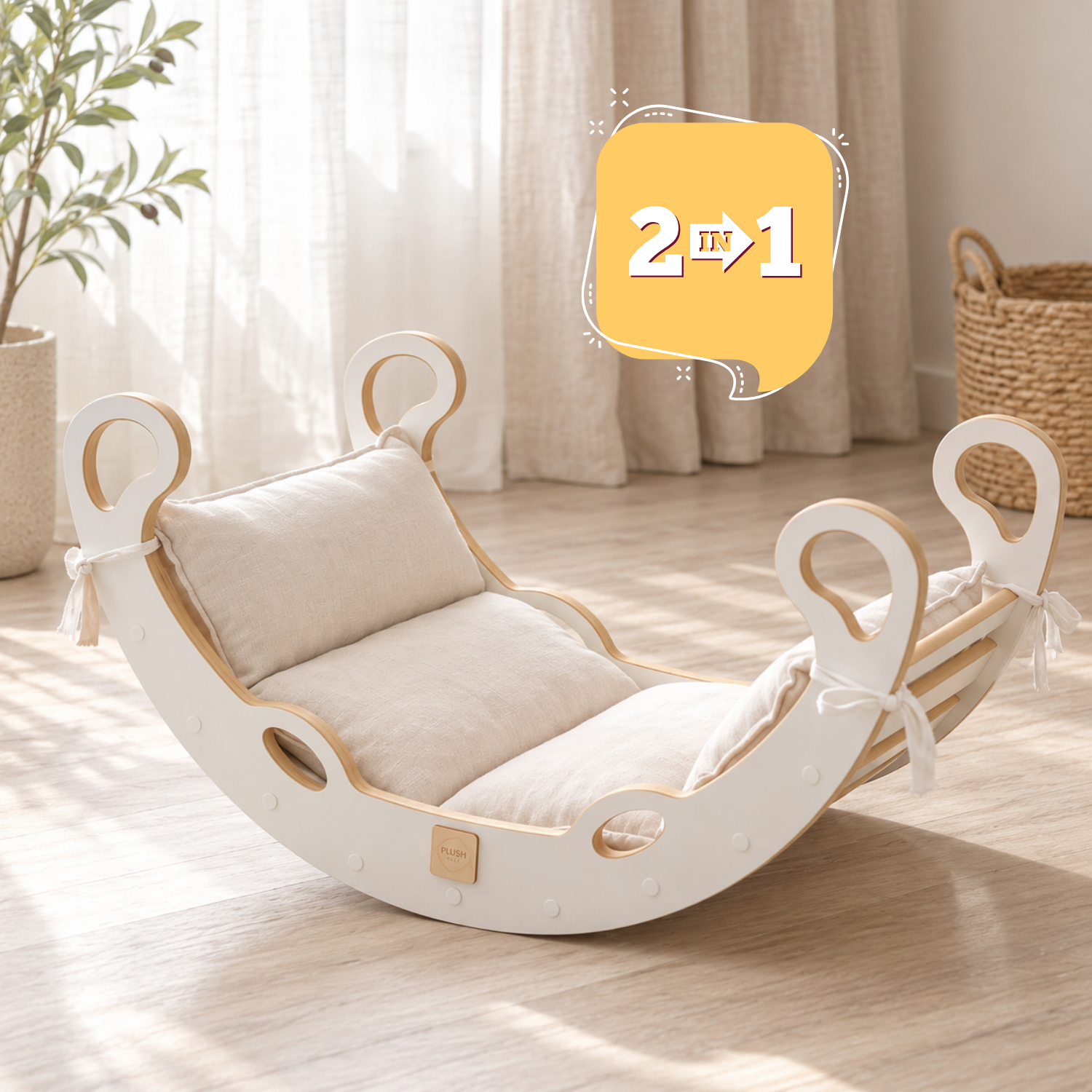 Lionherz Mini Rocker 2in1 dondolo crema 75x39x40 cuscino