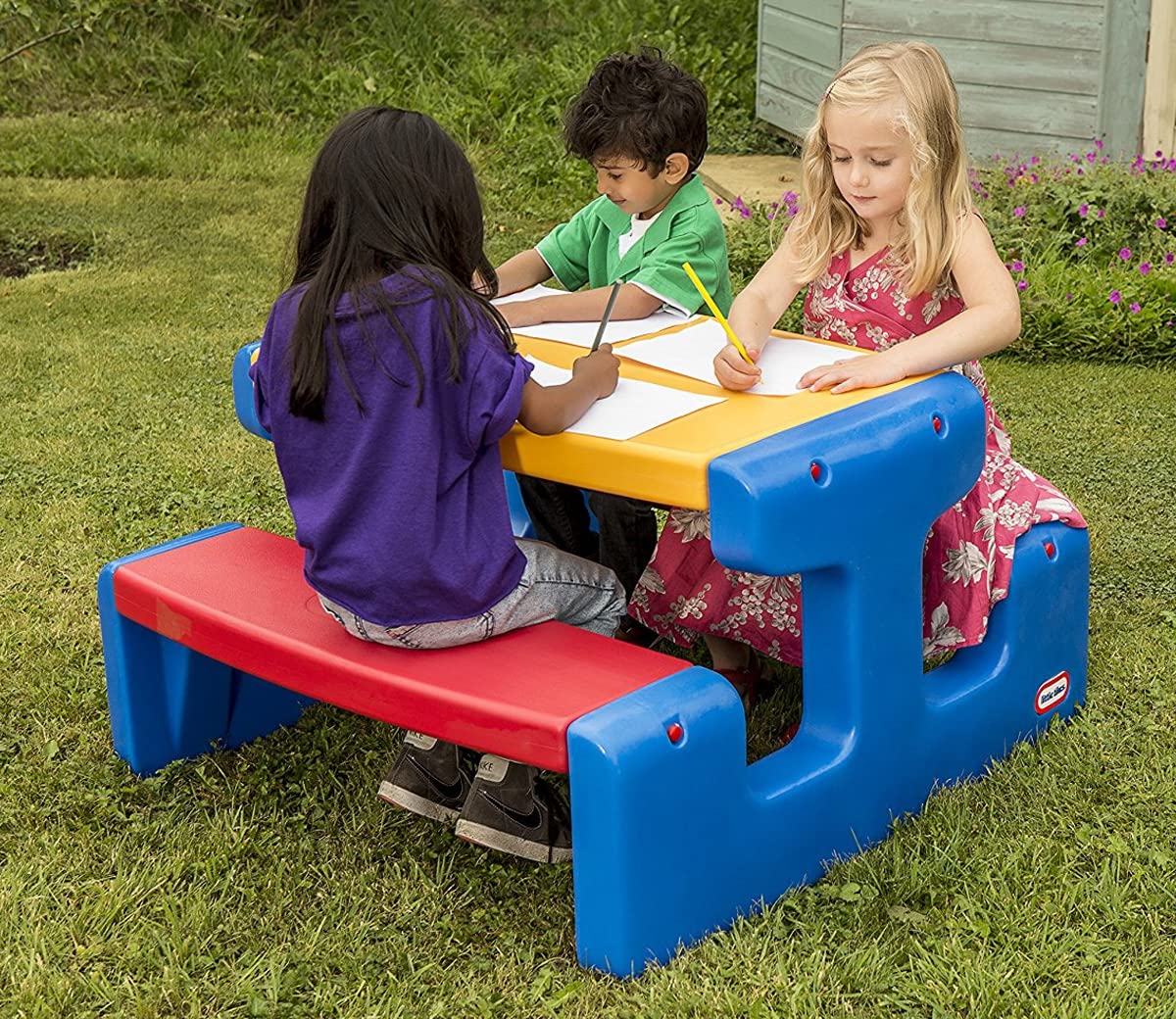 Little Tikes Furniture Tavolo Picnic Primary 4 bambini