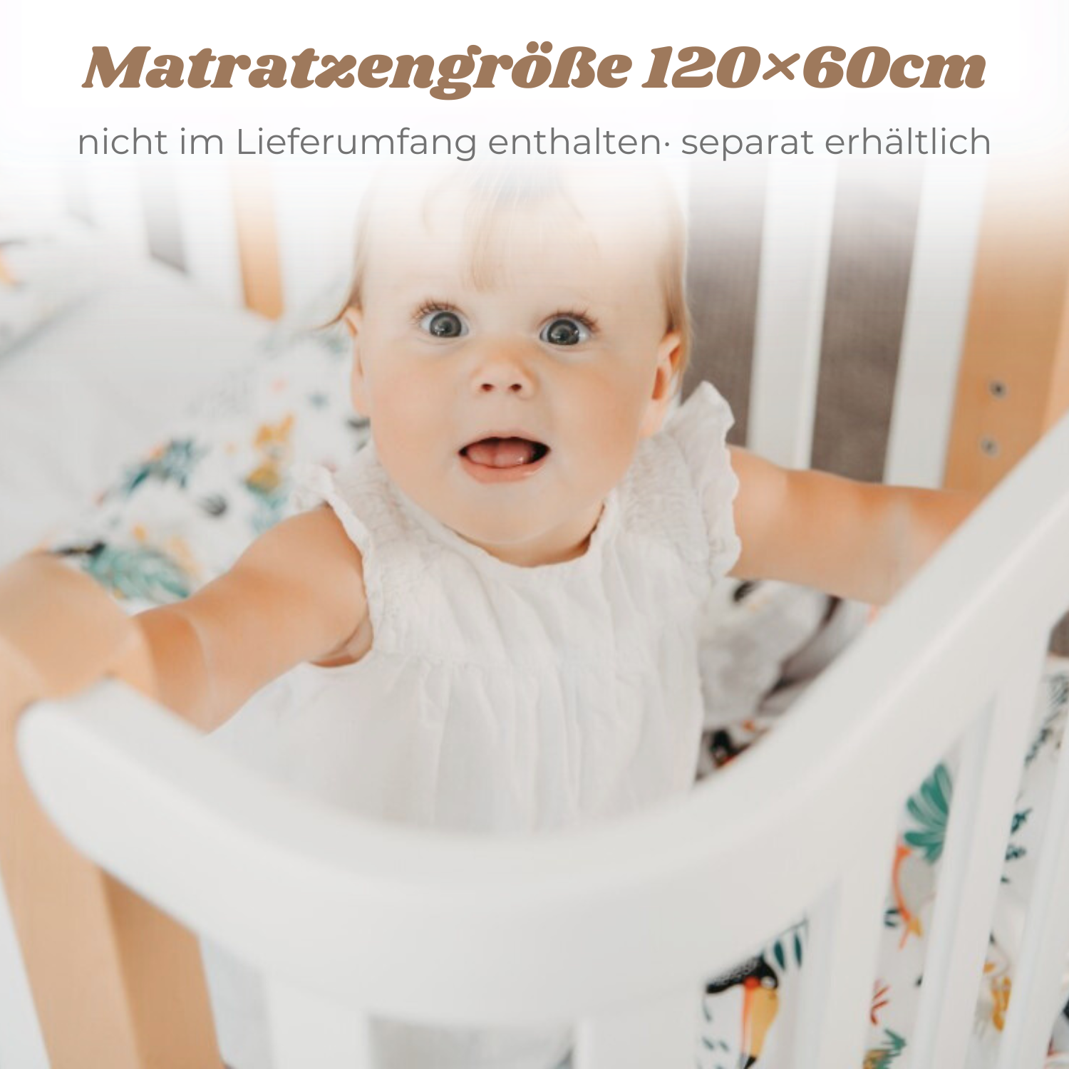 YappyÉtude Mini 120x60 lettino neonato grigio bianco faggio