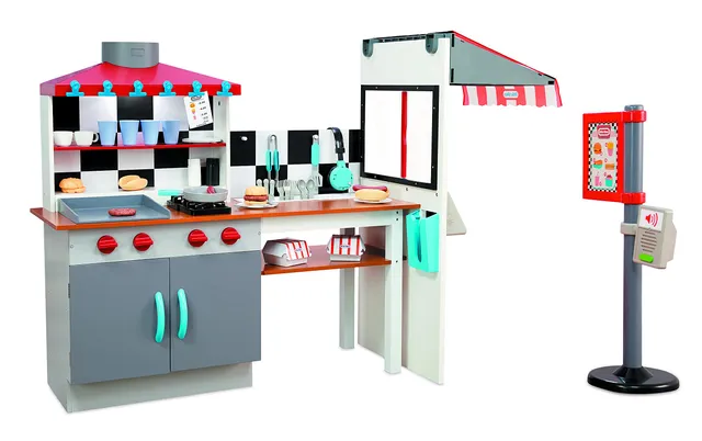 Little Tikes Real Wood Ristorante Drive-Thru Cucina Legno 40 Pezzi